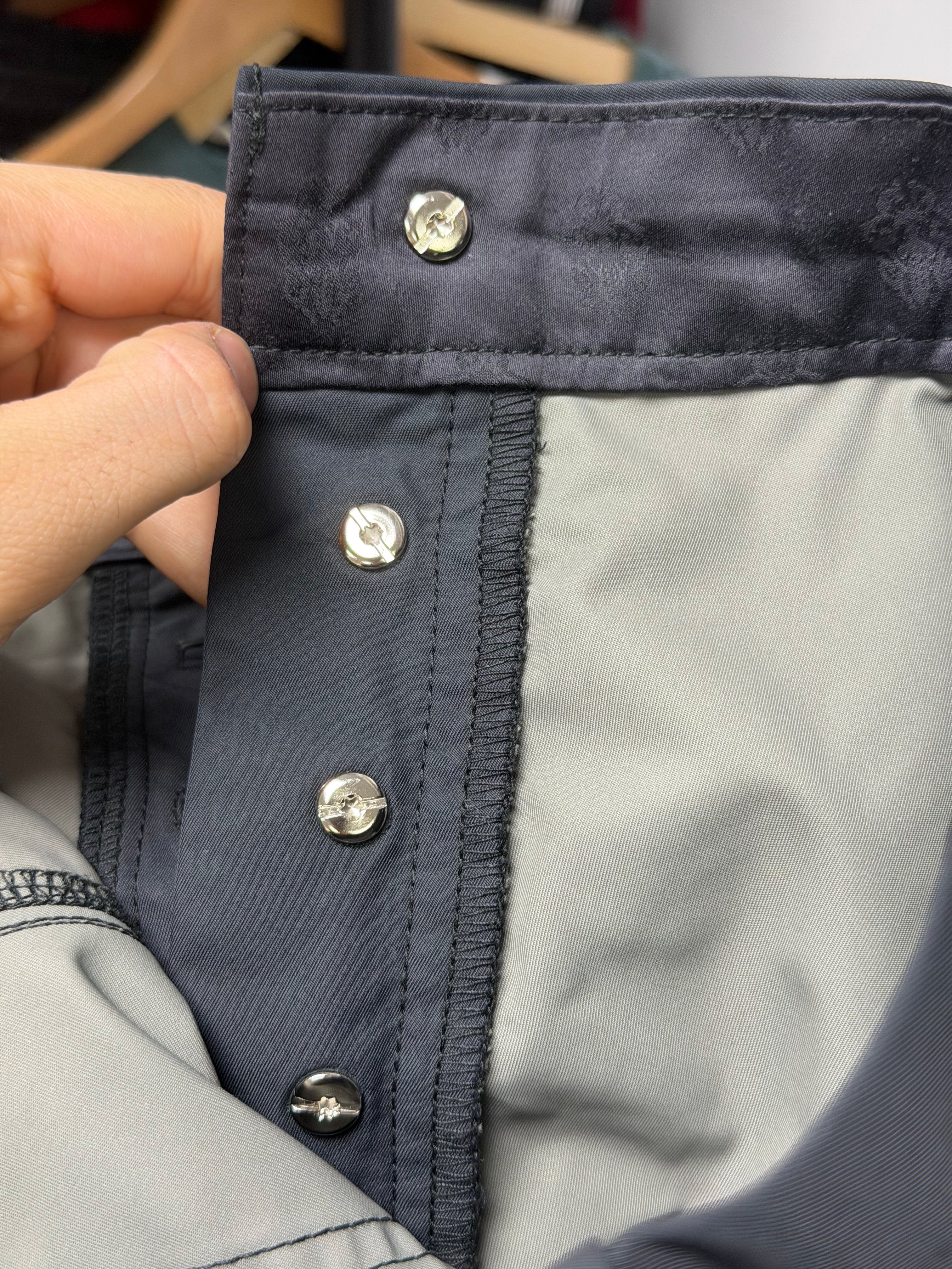 Chrome Hearts Navy Nylon Leather Double Knee Pants