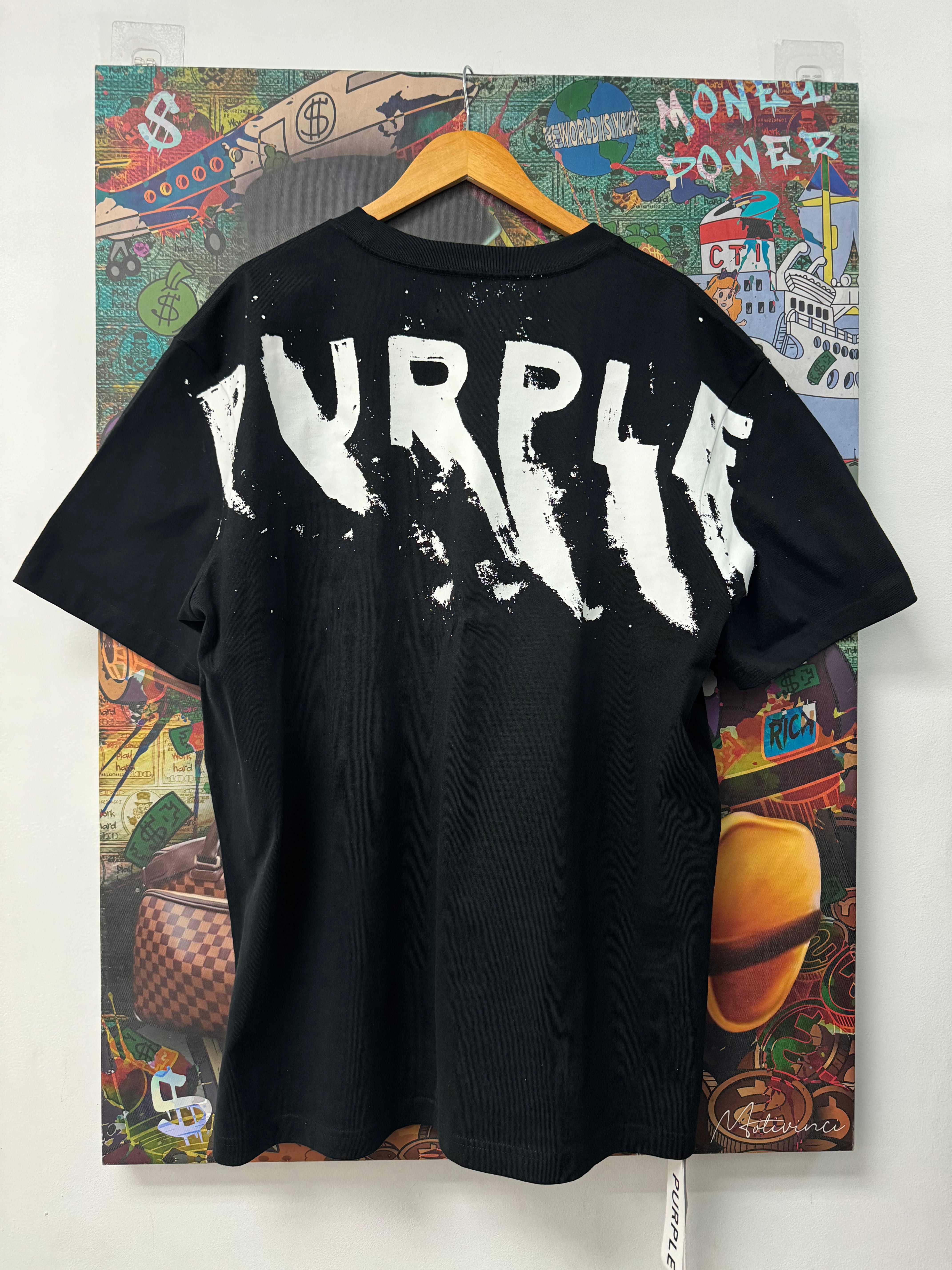 RTA Black White Paint Splatter Tee