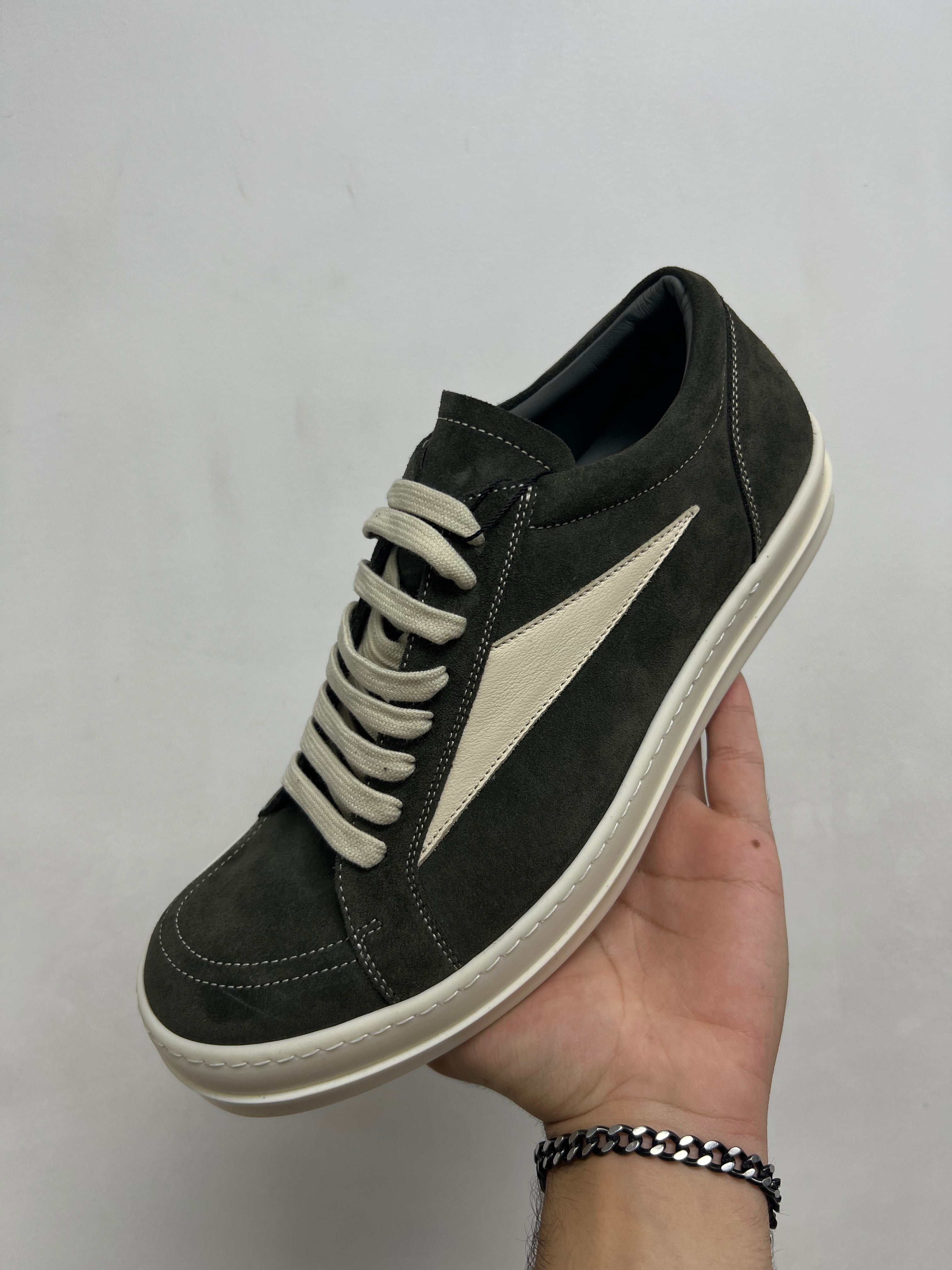 Rick Owens Euca & Milk 'Mainline' Vintage Low Sneakers