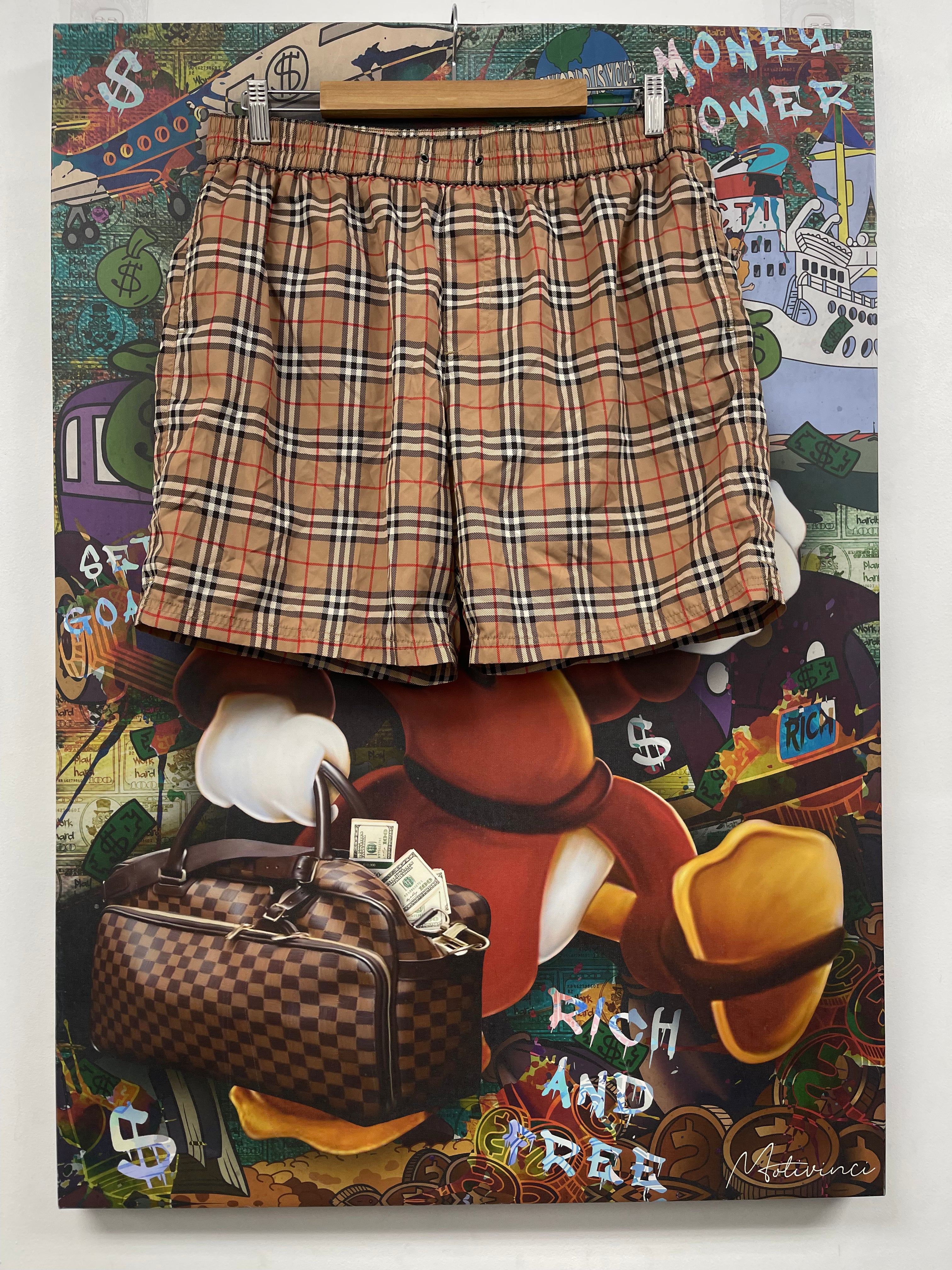 Burberry Plaid Monogram (Missing String) Swim Trunks