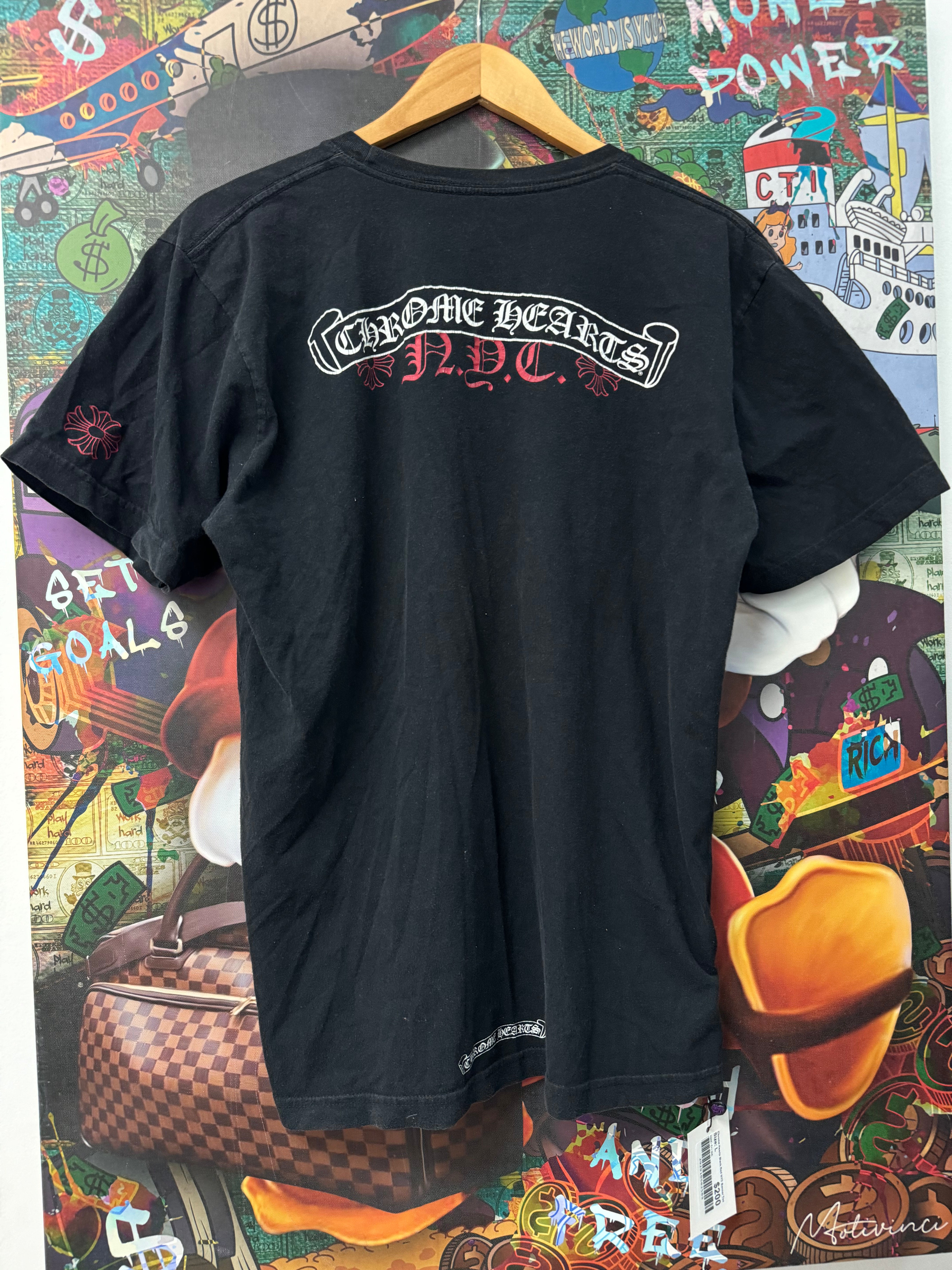 Chrome Hearts Black Red NYC Banner Tee