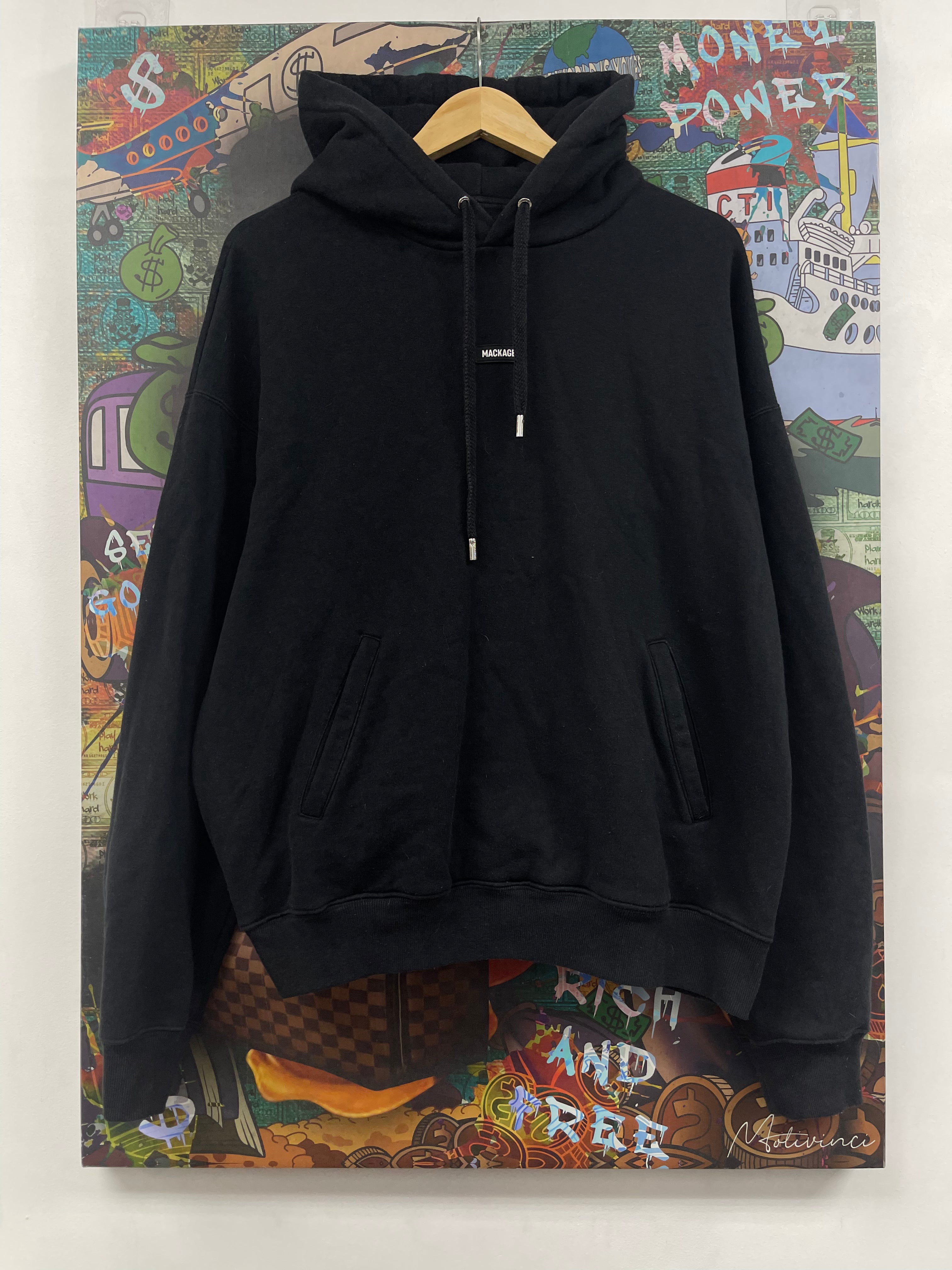 Mackage Black Chest Logo Hoodie