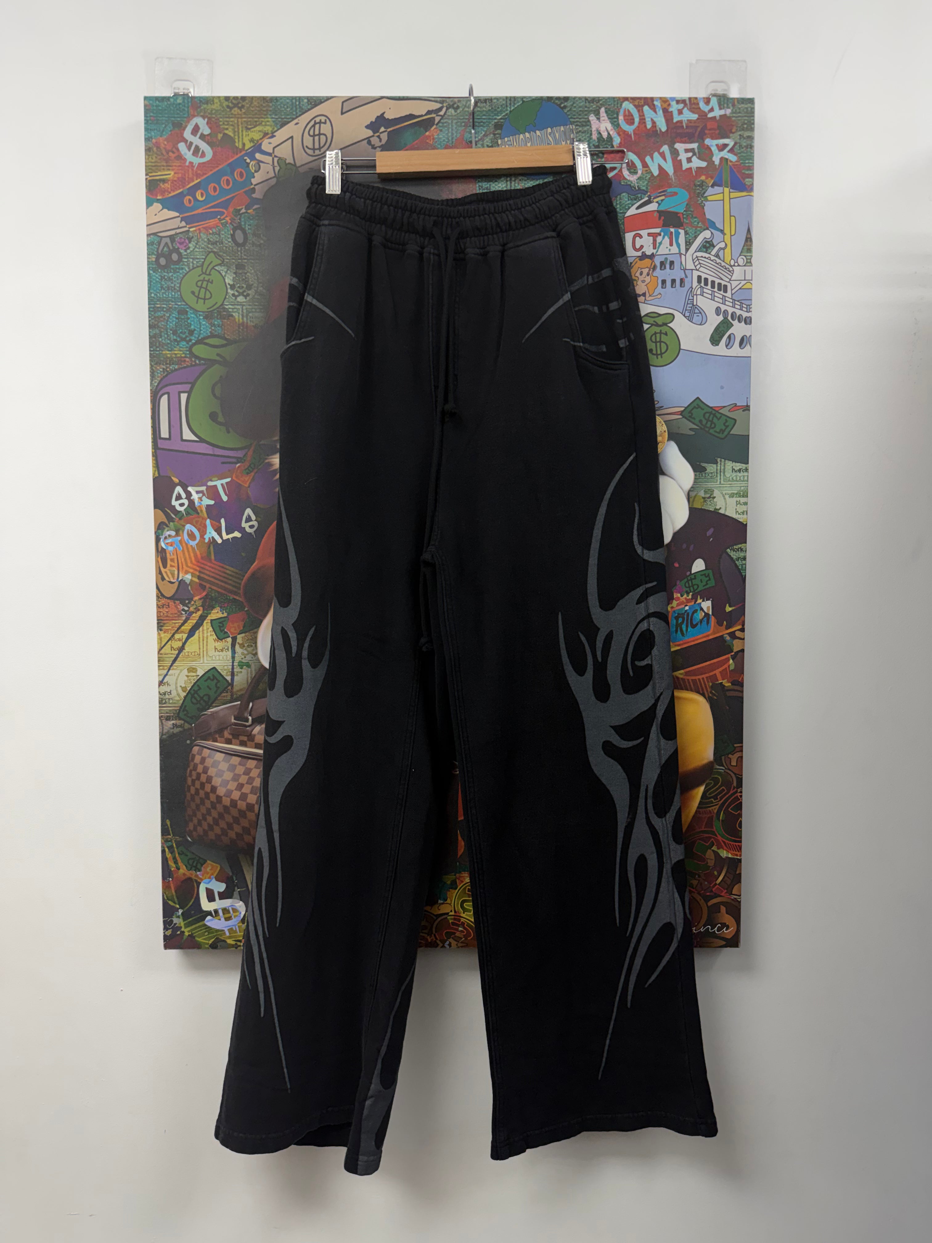 Hellstar Black Tribal Flame Sweats
