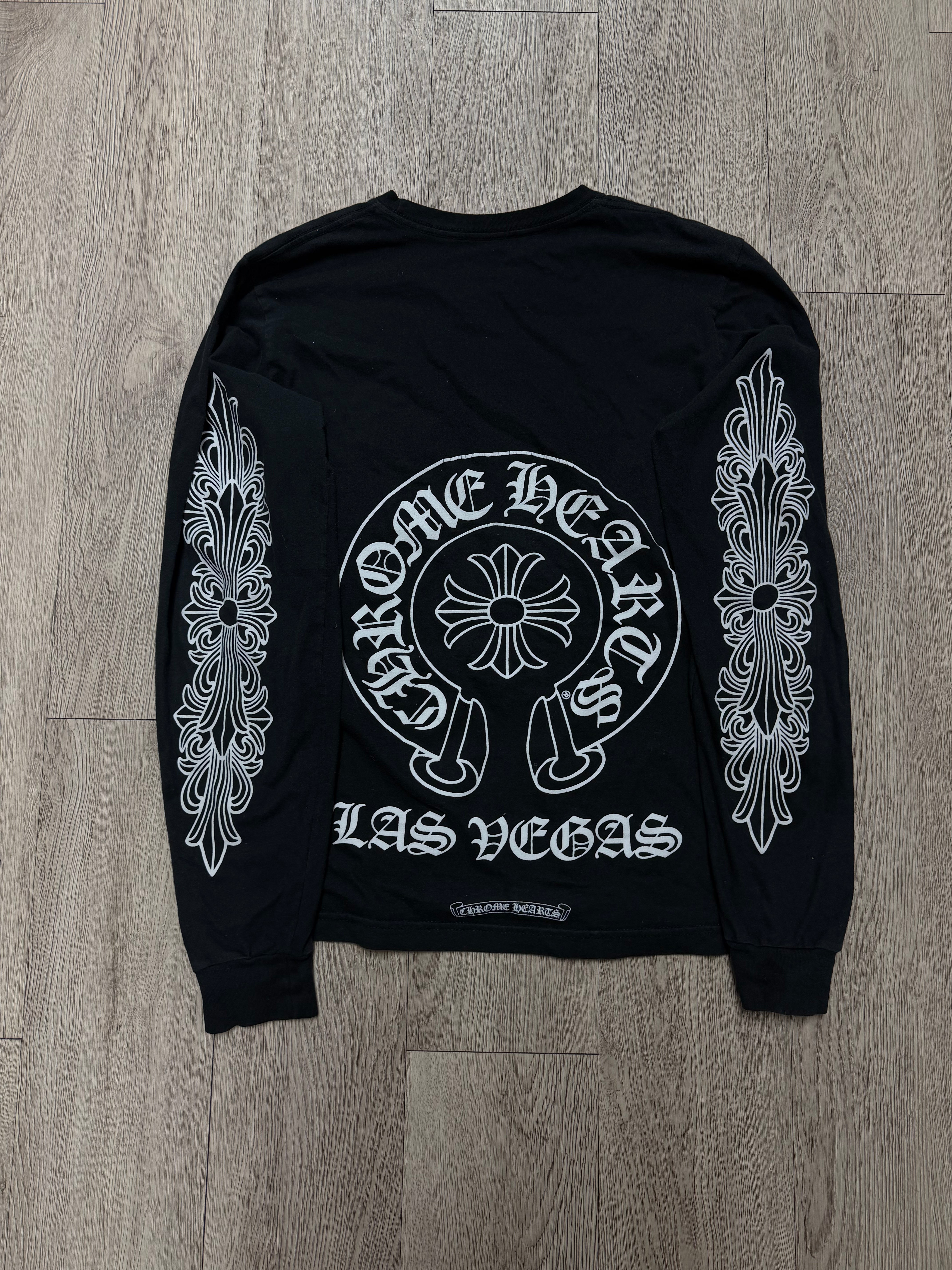 Chrome Hearts Black Miami Floral Horseshoe Long Sleeve