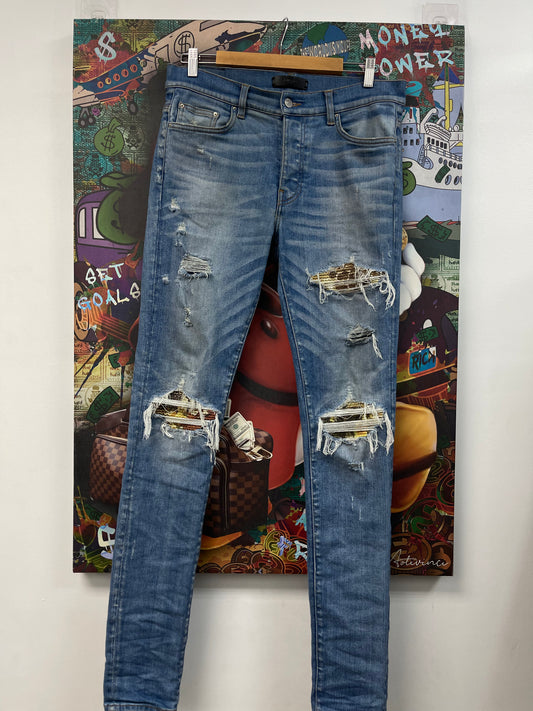 Amiri MX1 Light Wash Aloha Sneakers