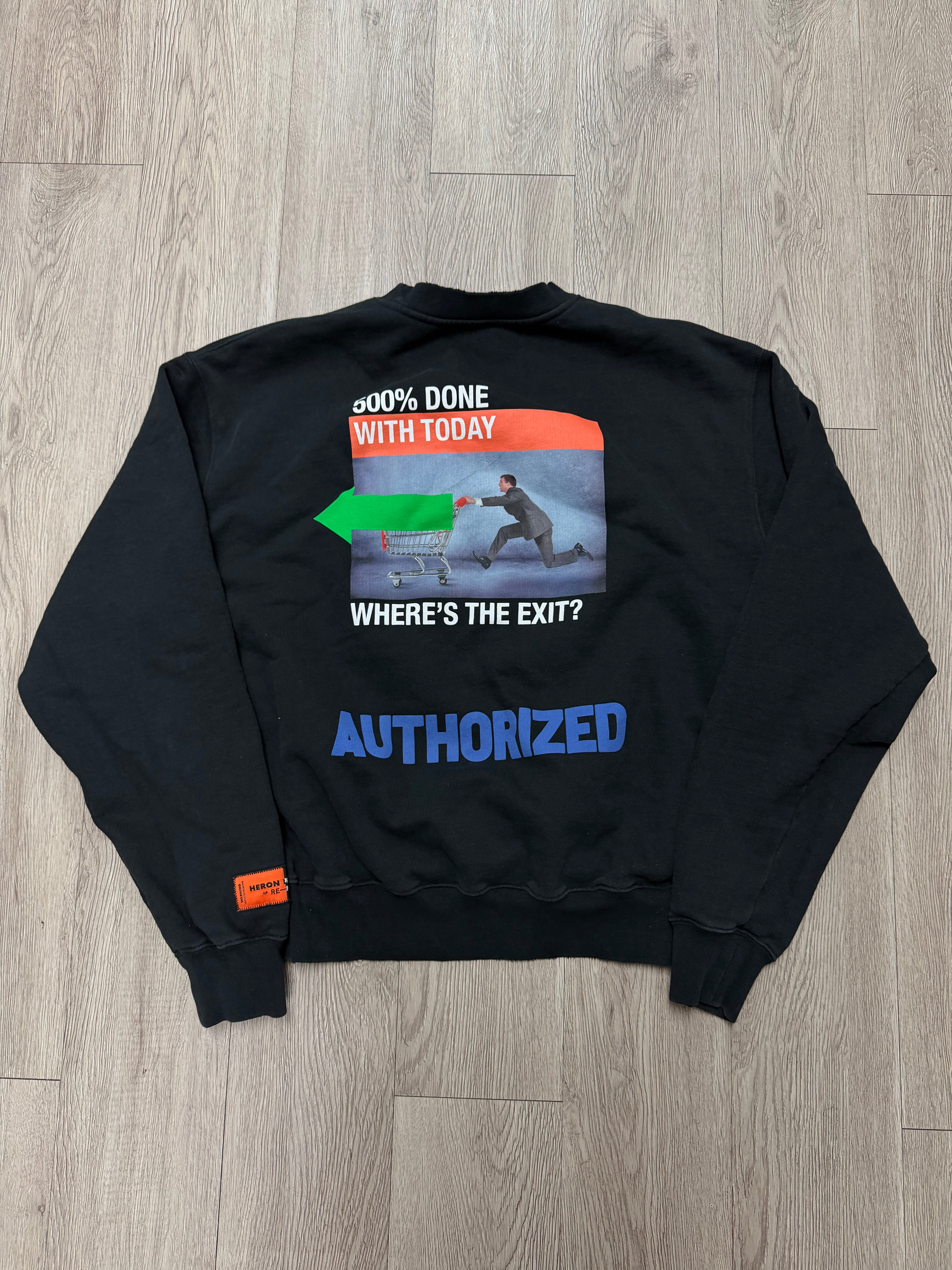 Heron Preston Black 500% Done With Today Crewneck