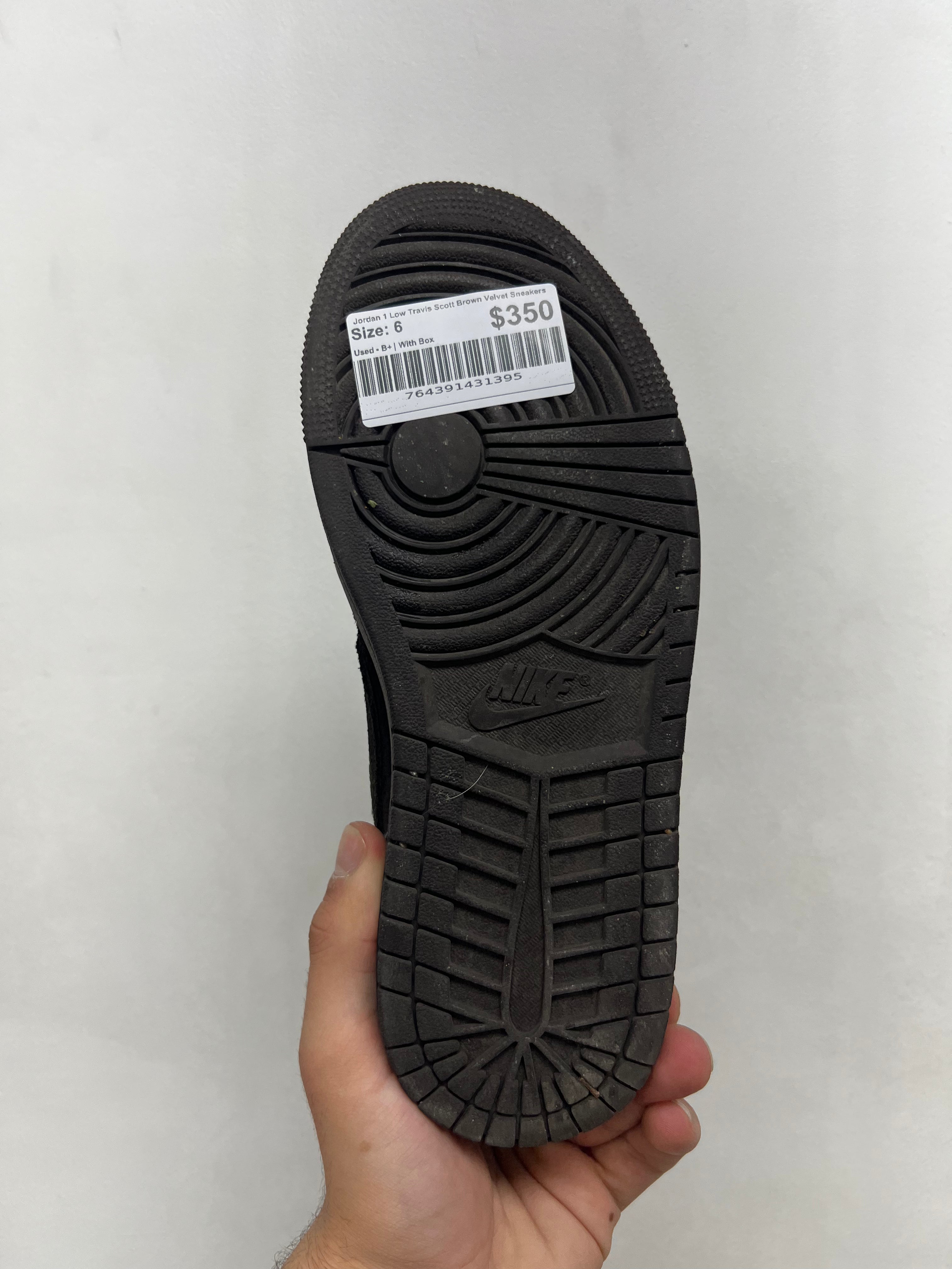 Jordan 1 Low Travis Scott Brown Velvet Sneakers