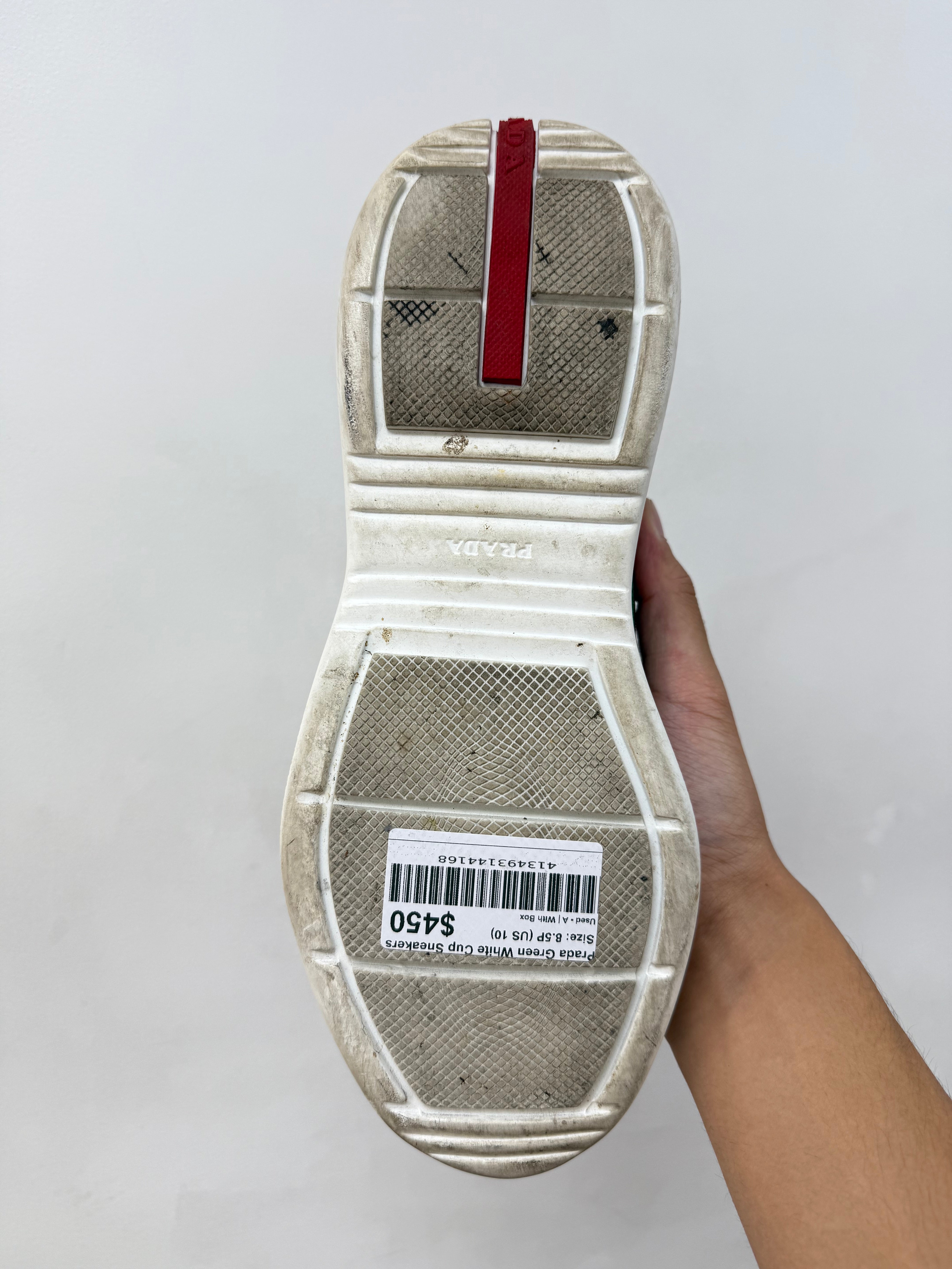 Prada Green White Cup Sneakers
