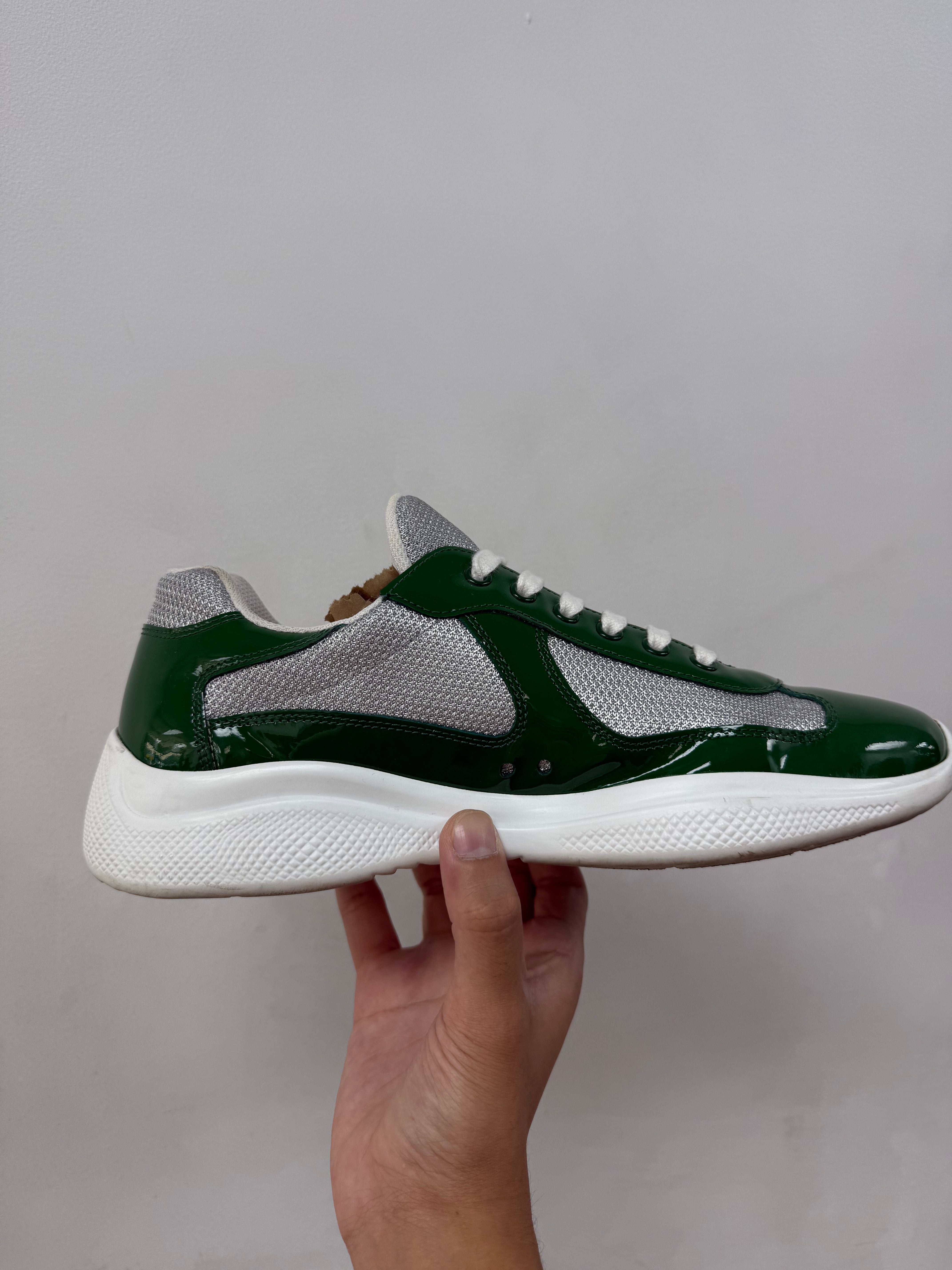 Prada Green White Cup Sneakers