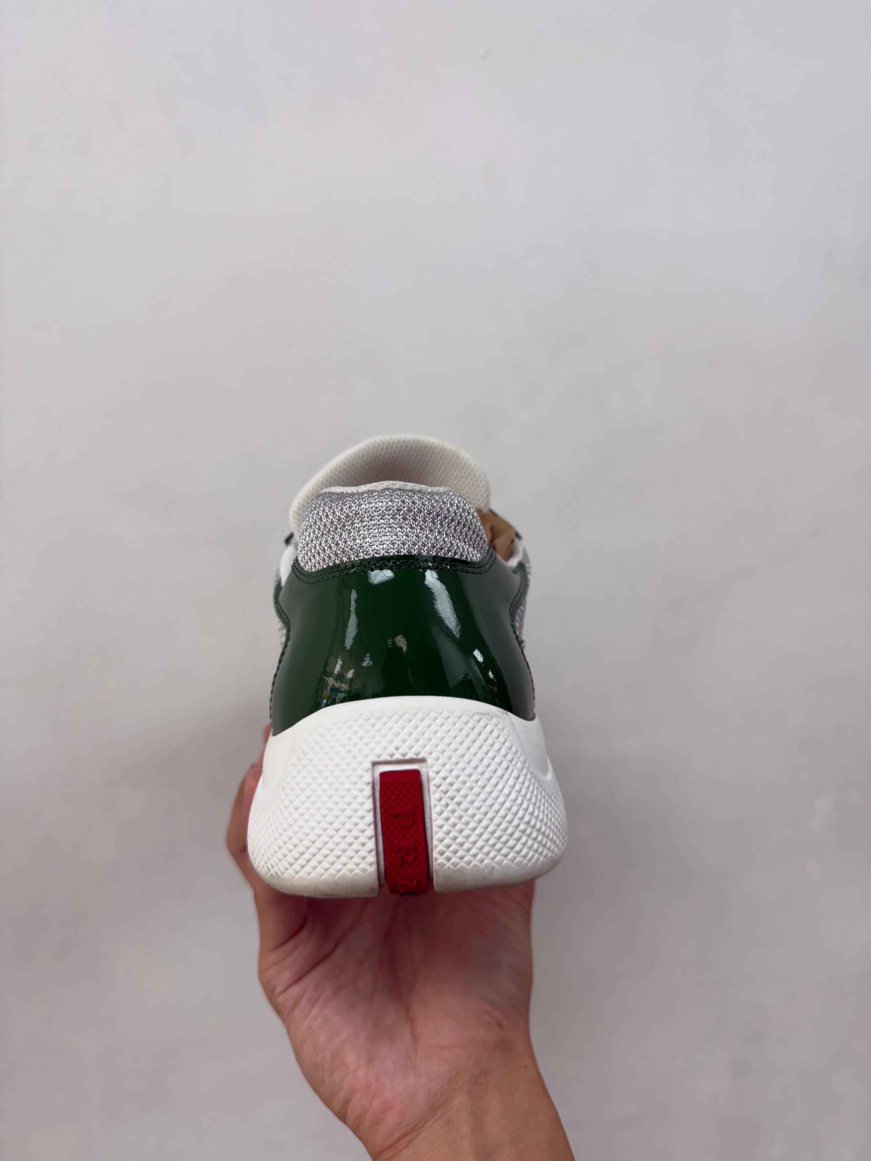 Prada Green White Cup Sneakers