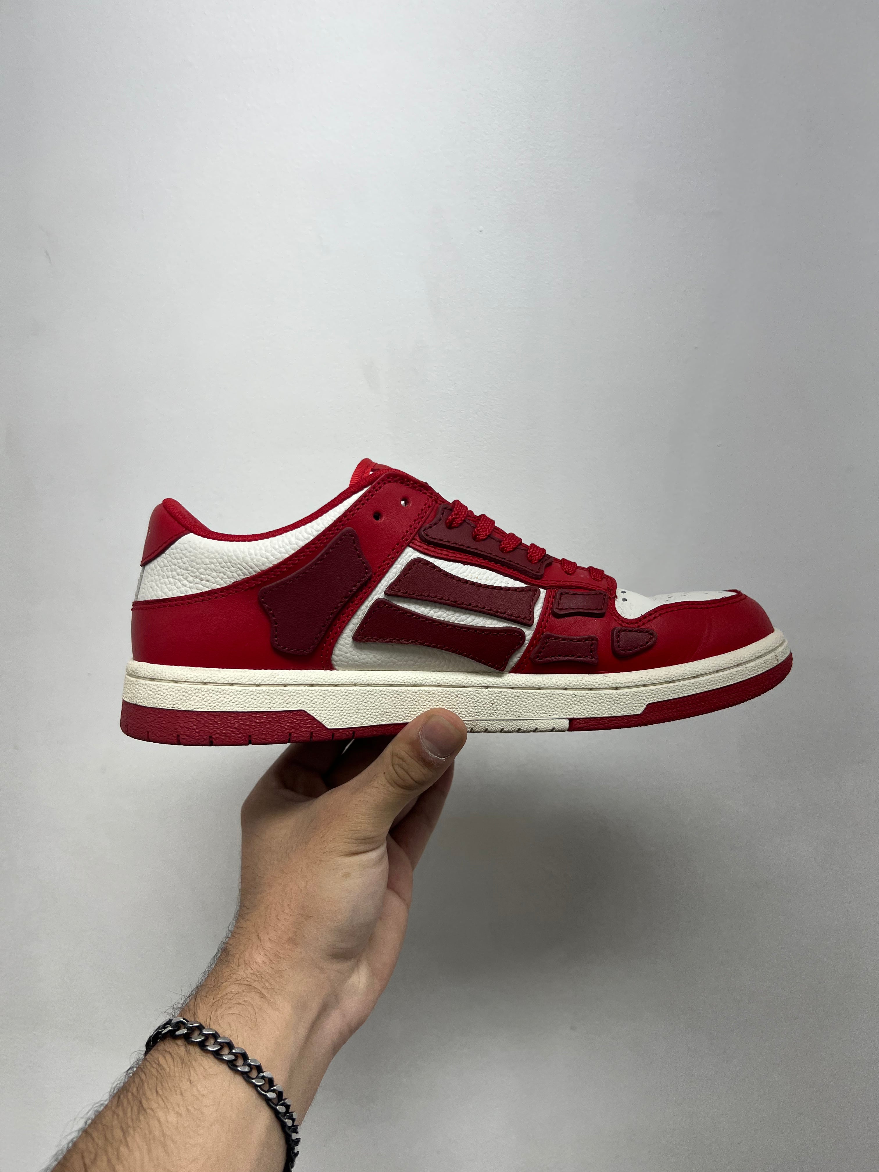 Amiri Red White Skel Top Low Sneakers