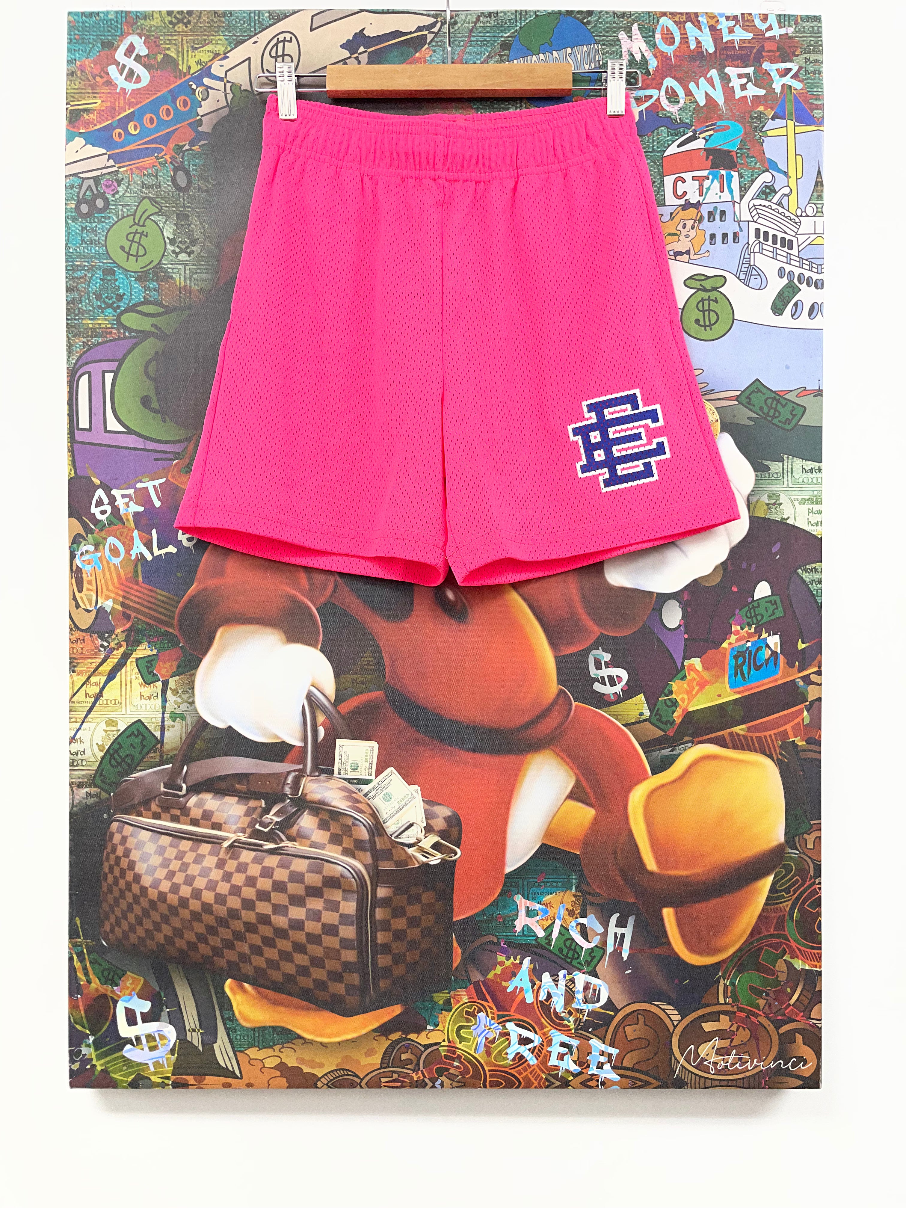 Eric Emanuel Hot Pink Navy Shorts