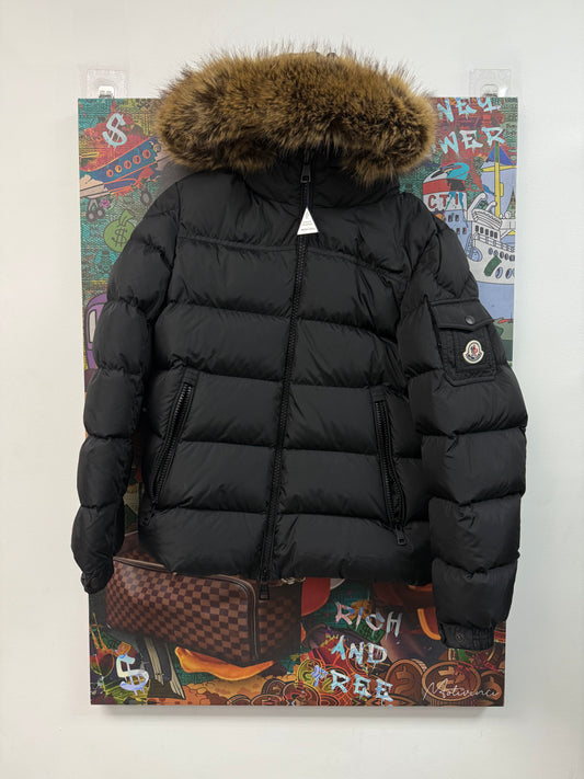 Moncler Black Fur Jacket