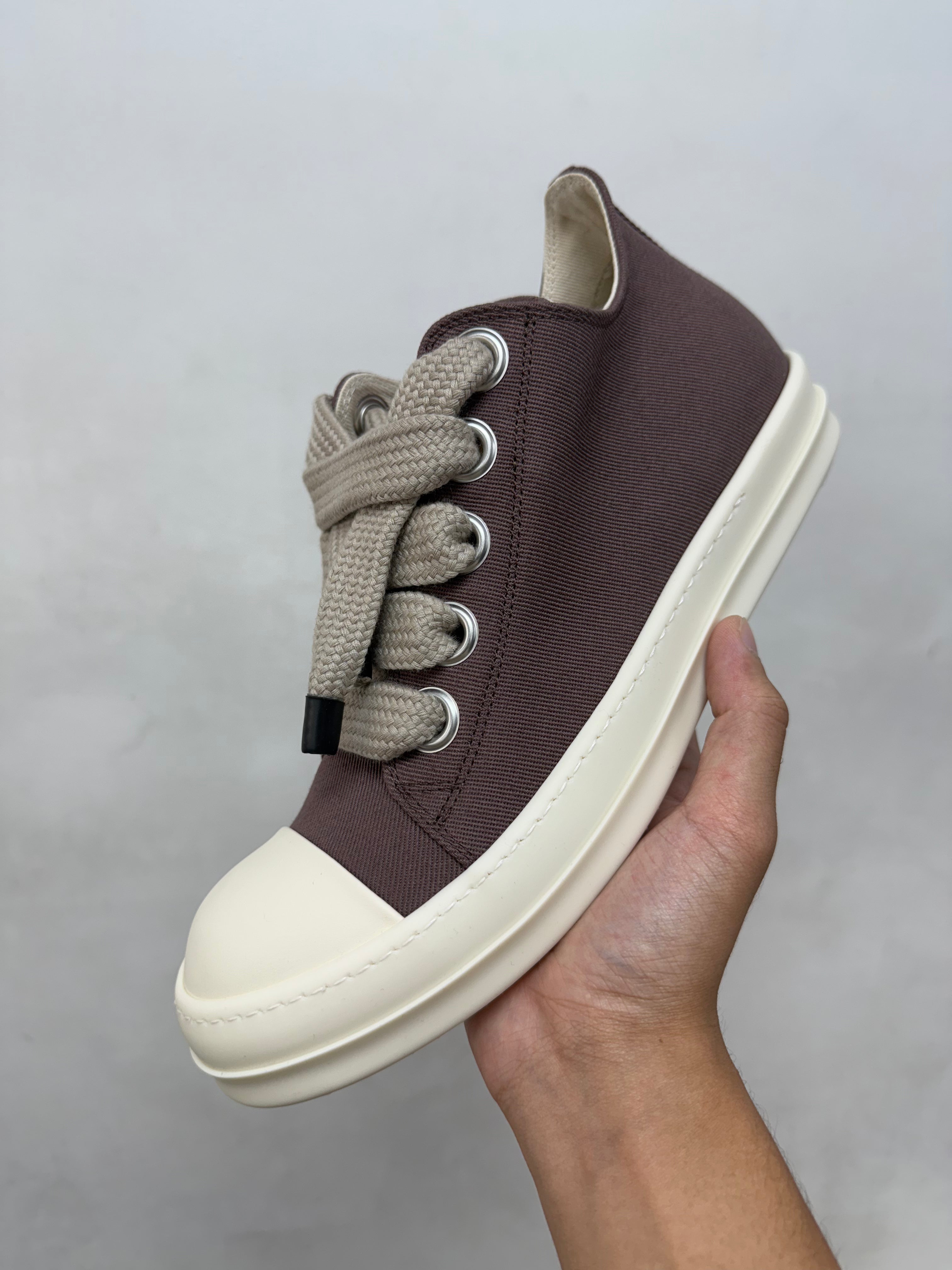 Rick Owens Grape & Milk 'DRKSHDW' Jumbo Lace Ramone Low Sneakers