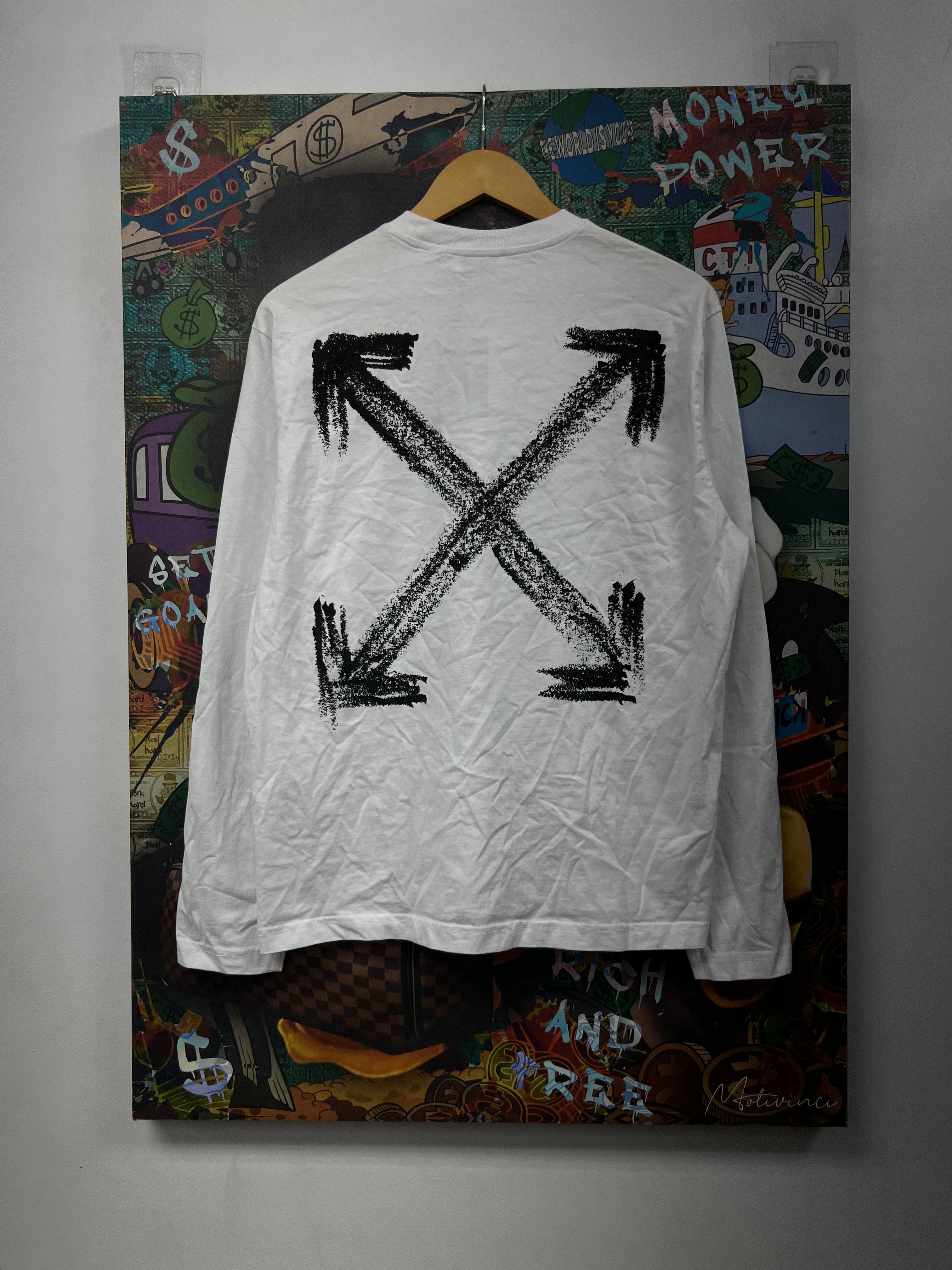 Off White White Black Spray Arrows Long Sleeve