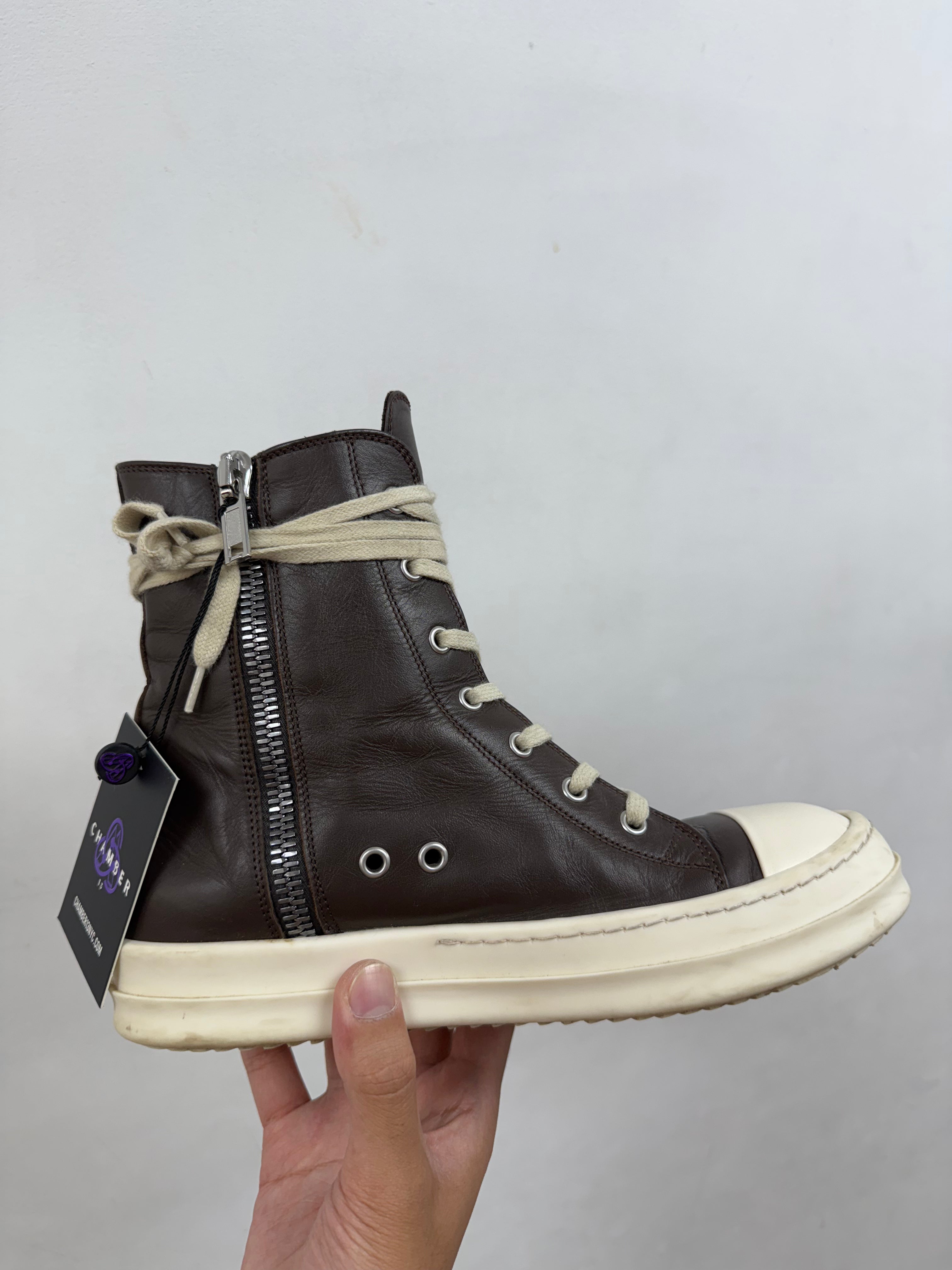 Rick Owens Brown Mainline Hi Sneakers