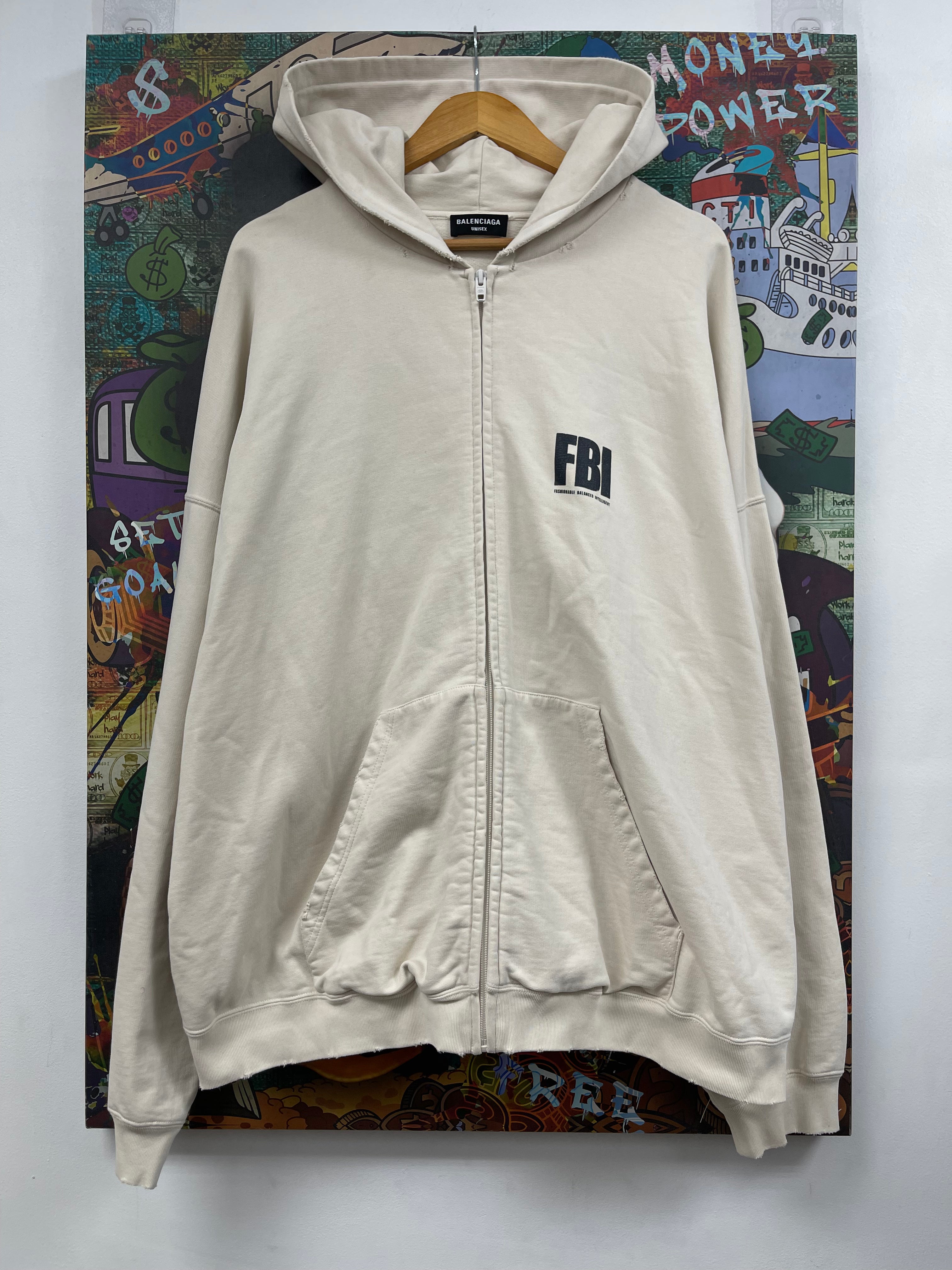Balenciaga Tan Black FBI Zip Up