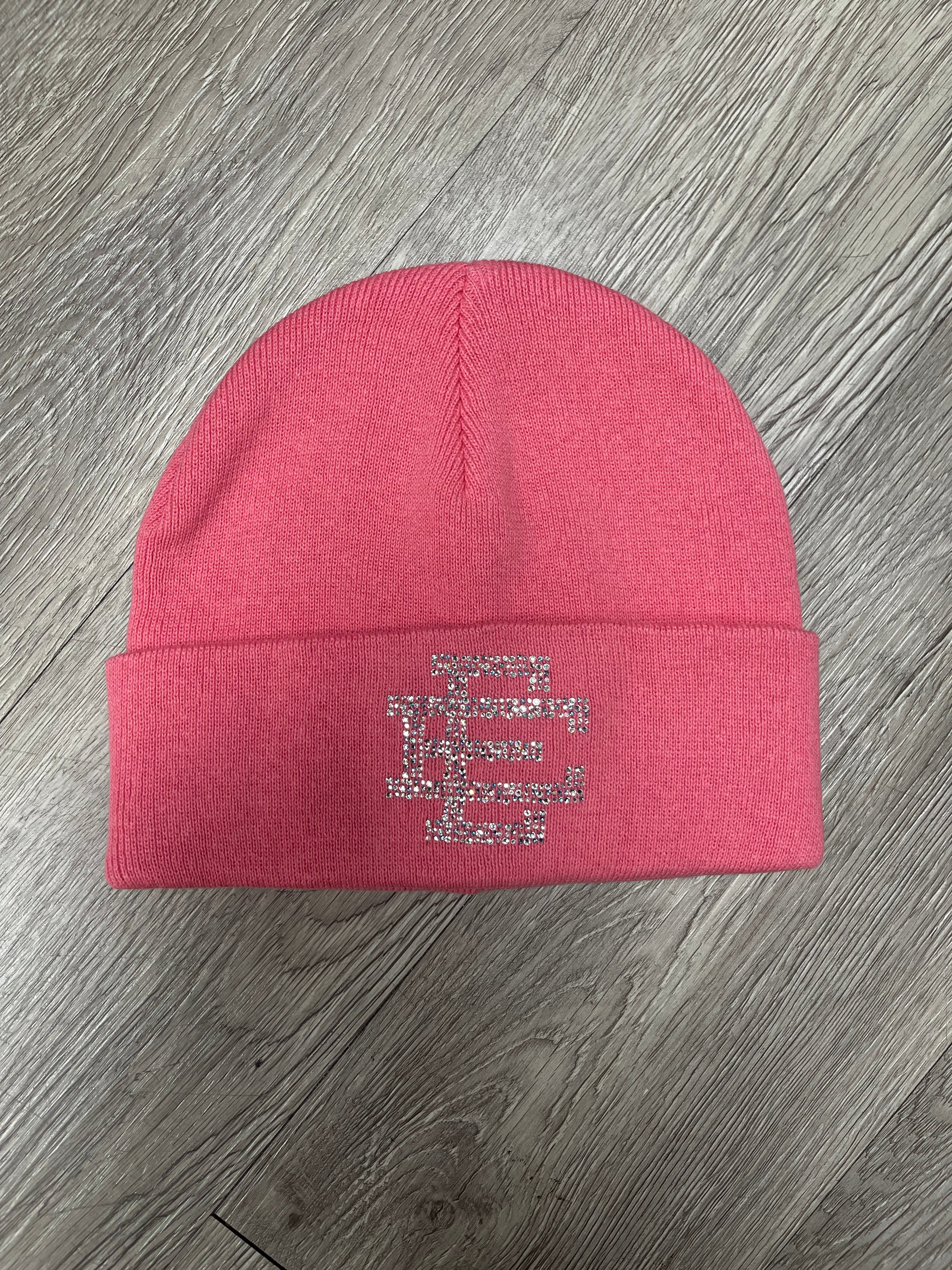 Eric Emanuel Pink Swarovski Logo Beanie