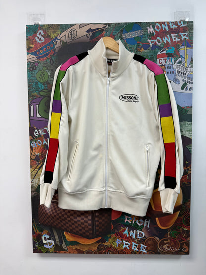 Palm Angels Missoni Cream Rainbow Track Jacket