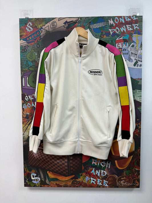 Palm Angels Missoni Cream Rainbow Track Jacket