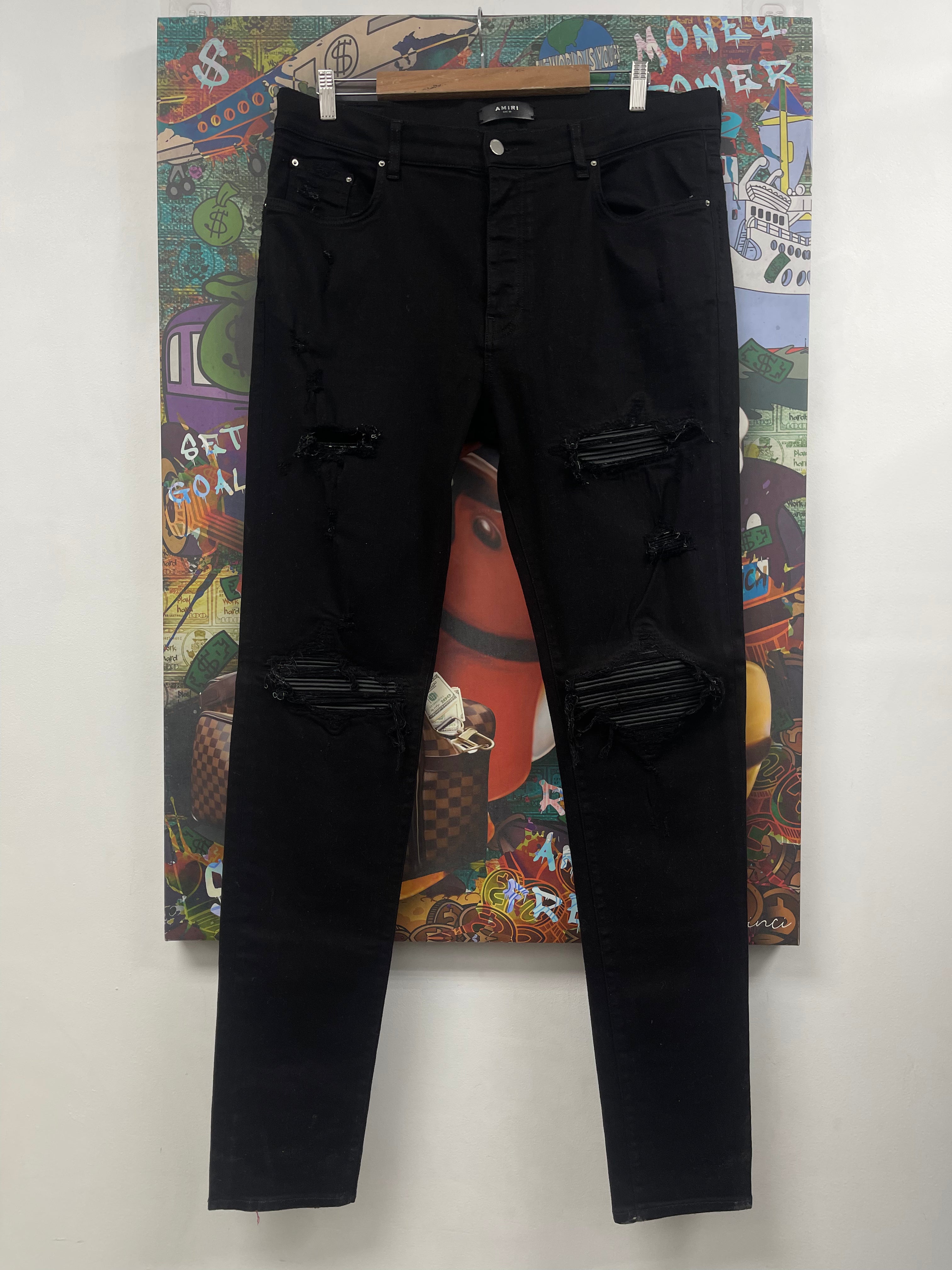 Amiri MX1 Black Black Patch Jeans