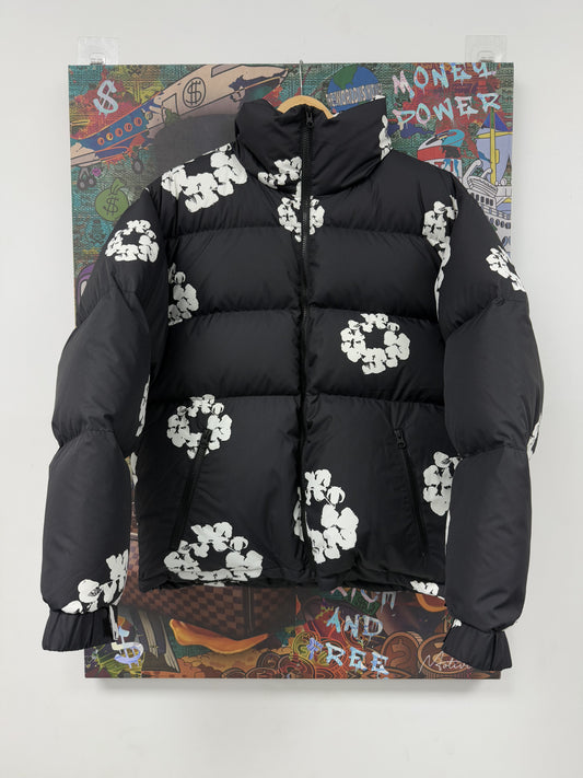 Denim Tears Wreath Puffer Jacket Black