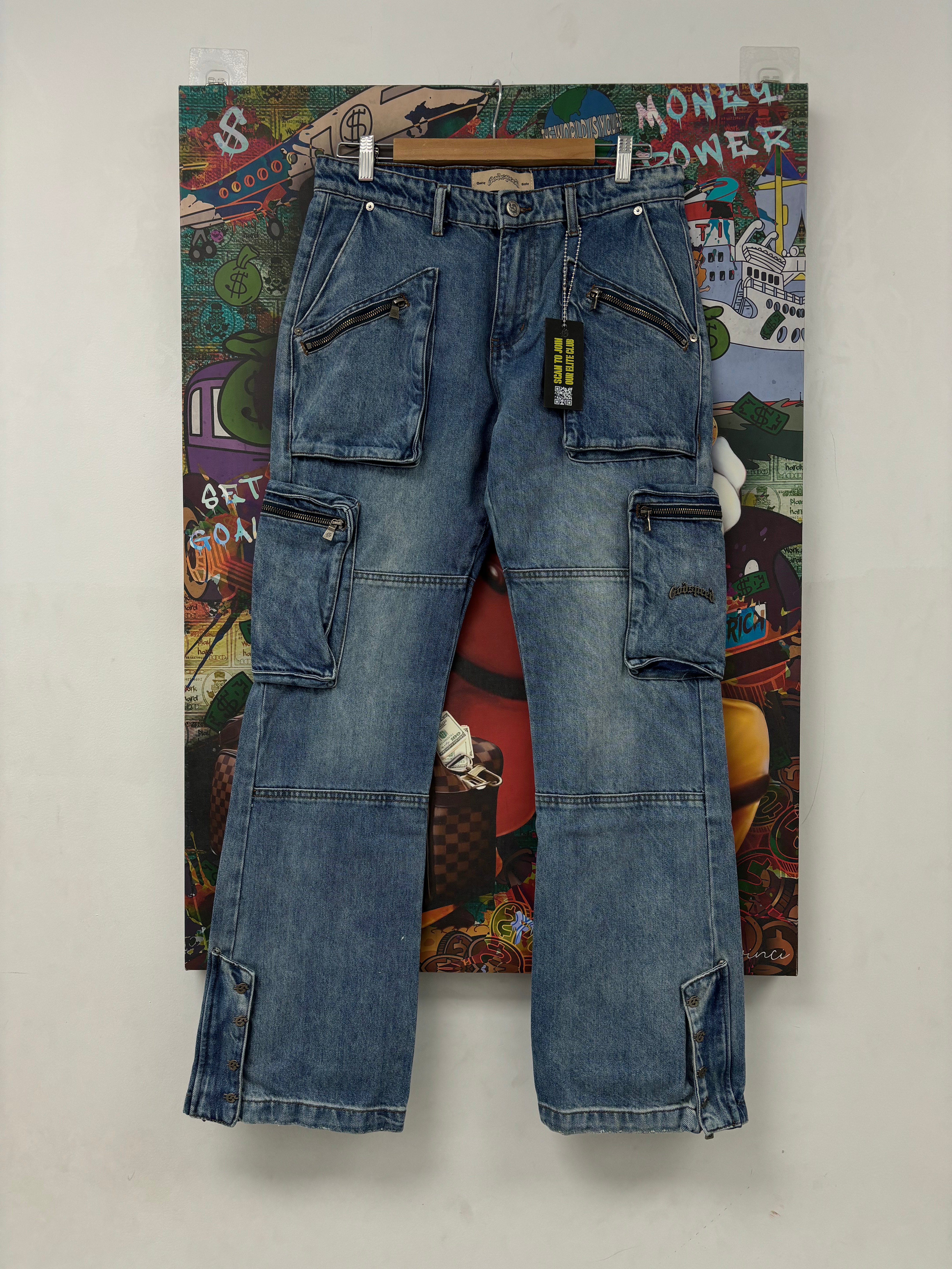 Godspeed Cargo Denim Blue Wash Jeans (32-40) New