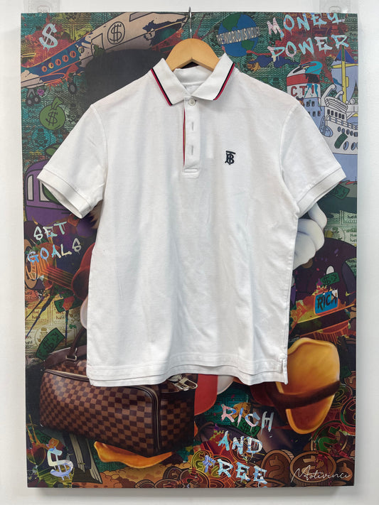 Burberry White Black Polo