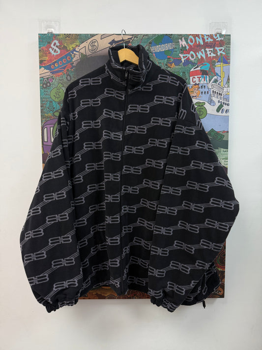 Balenciaga Black Monogram Sherpa Fleece (48) Jacket