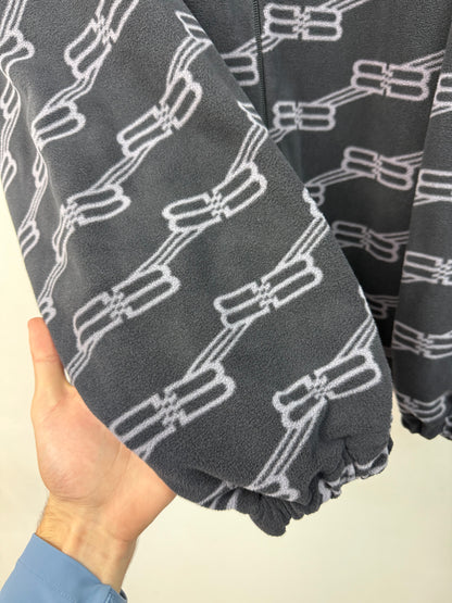 Balenciaga Black Monogram Sherpa Fleece (48) Jacket