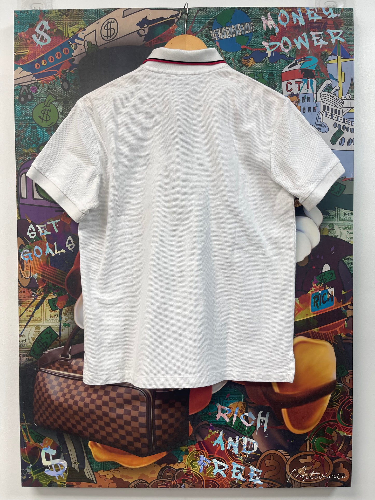 Burberry White Black Polo