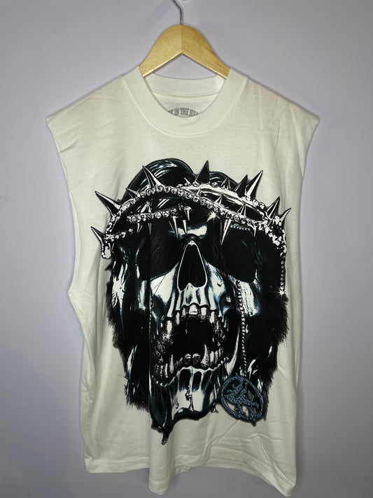 Lost Hills Flames Muscle Tee White