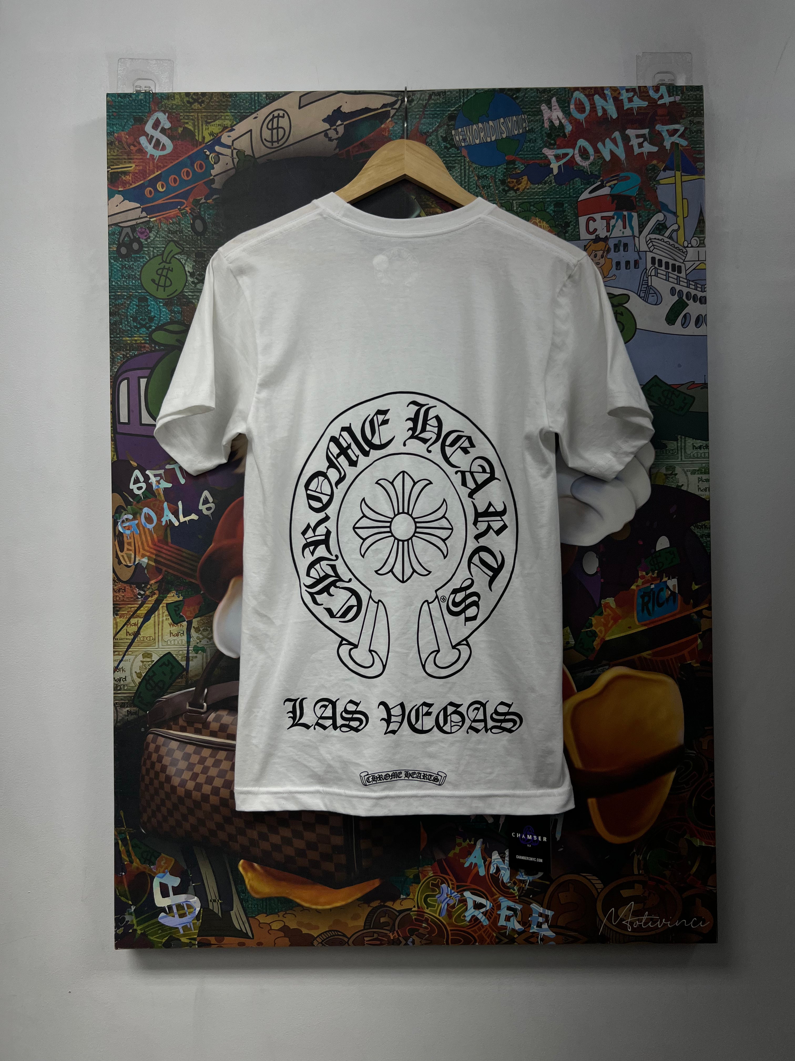 Chrome Hearts White Black Horseshoe Las Vegas Tee