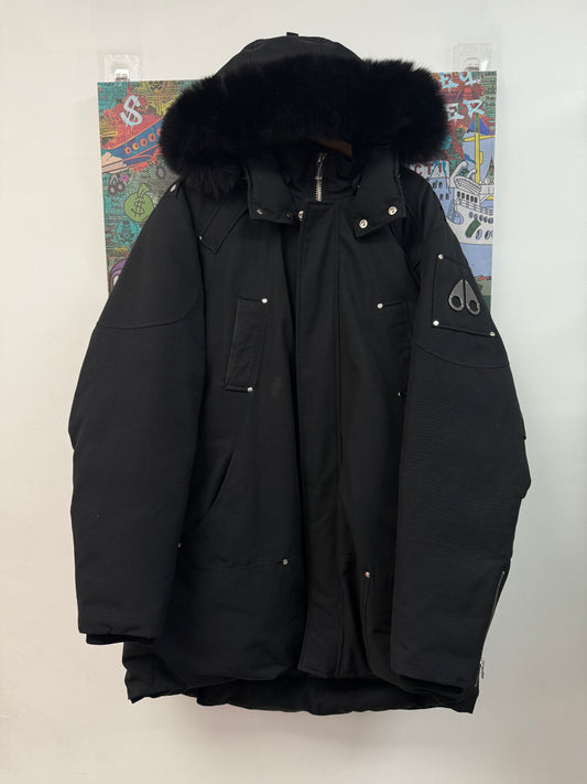 Moose Knuckles Black Black Fur Parka Jacket