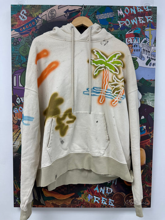 Palm Angels Hoodie Cream Multi Used Large N/A