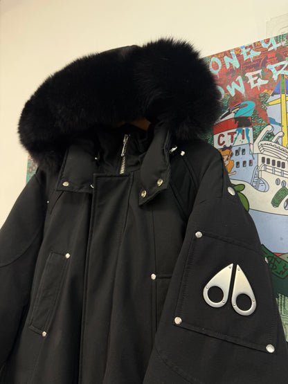 Moose Knuckles Black Black Fur Parka Jacket