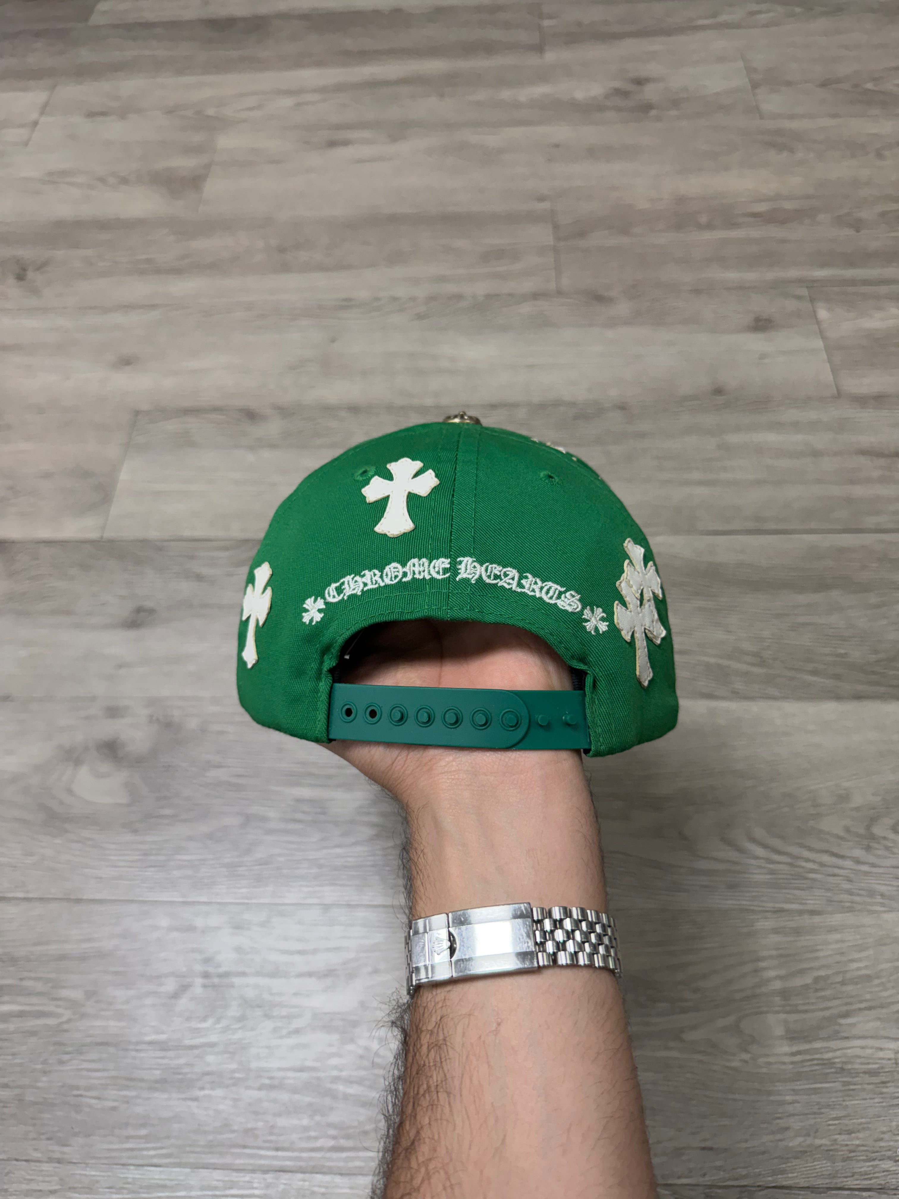 Chrome  Hearts Green White CH Baseball Hat