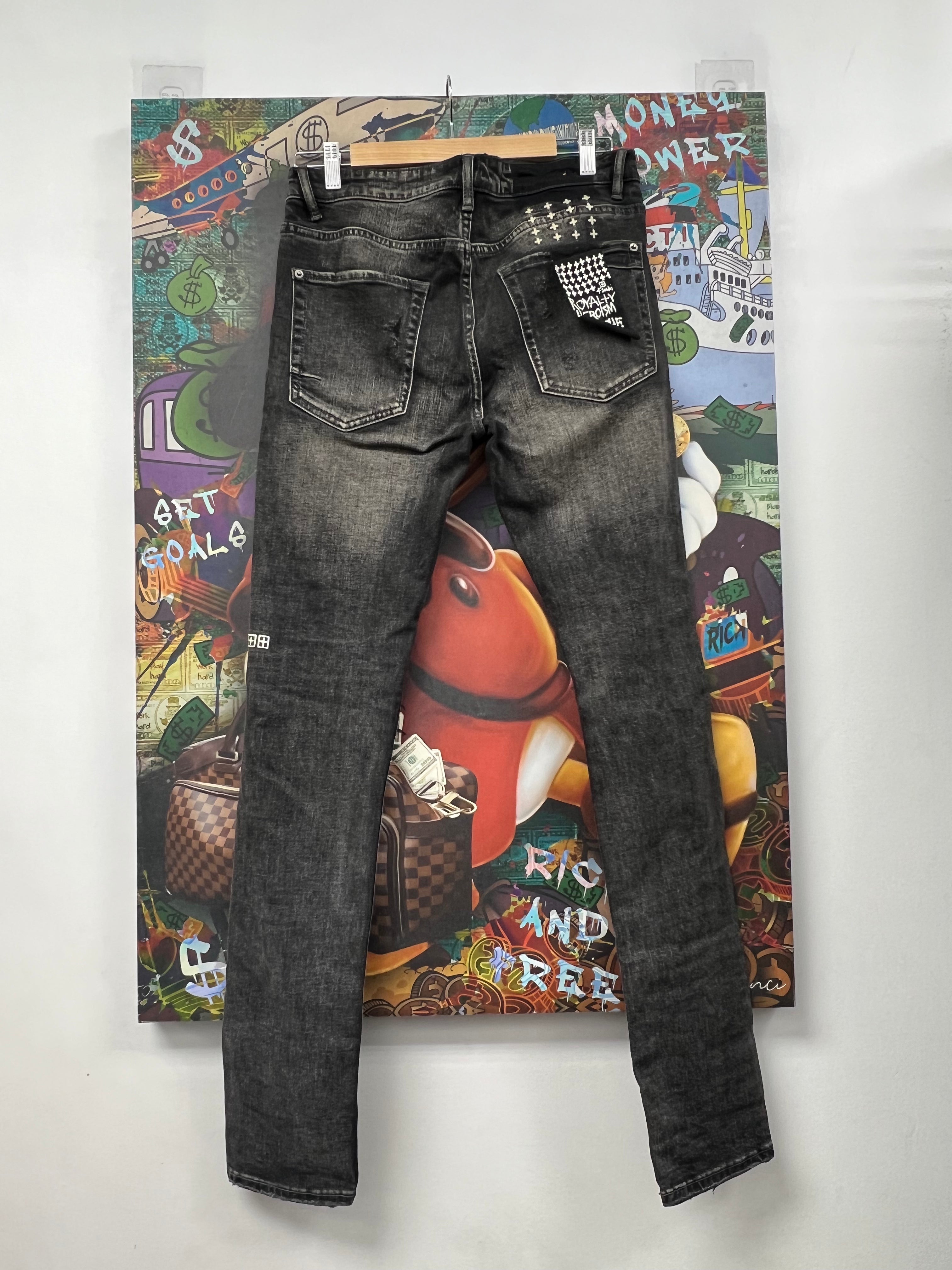 Ksubi Black Wash Knee Ripped Heroism Jeans