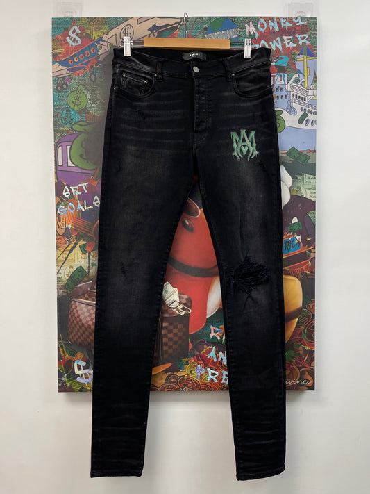 Amiri MA Slime Black Thrasher Jeans