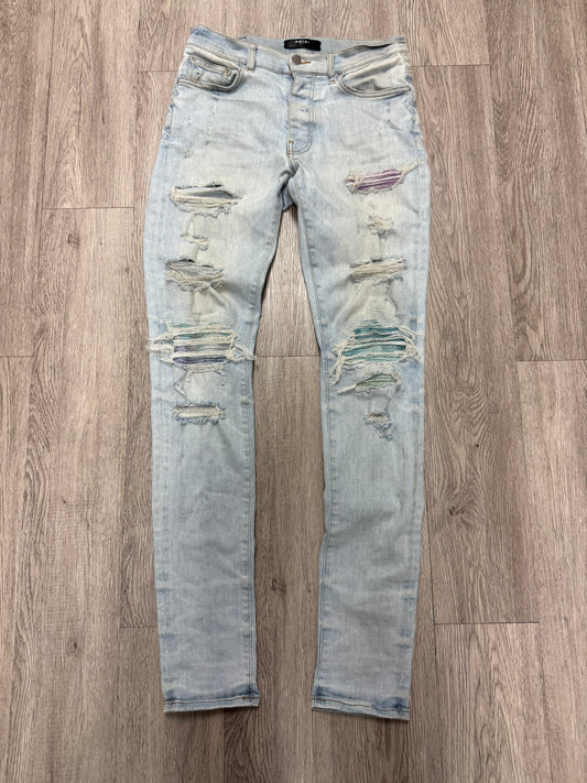 Amiri Lightwash Thrasher Tie Dye Jeans