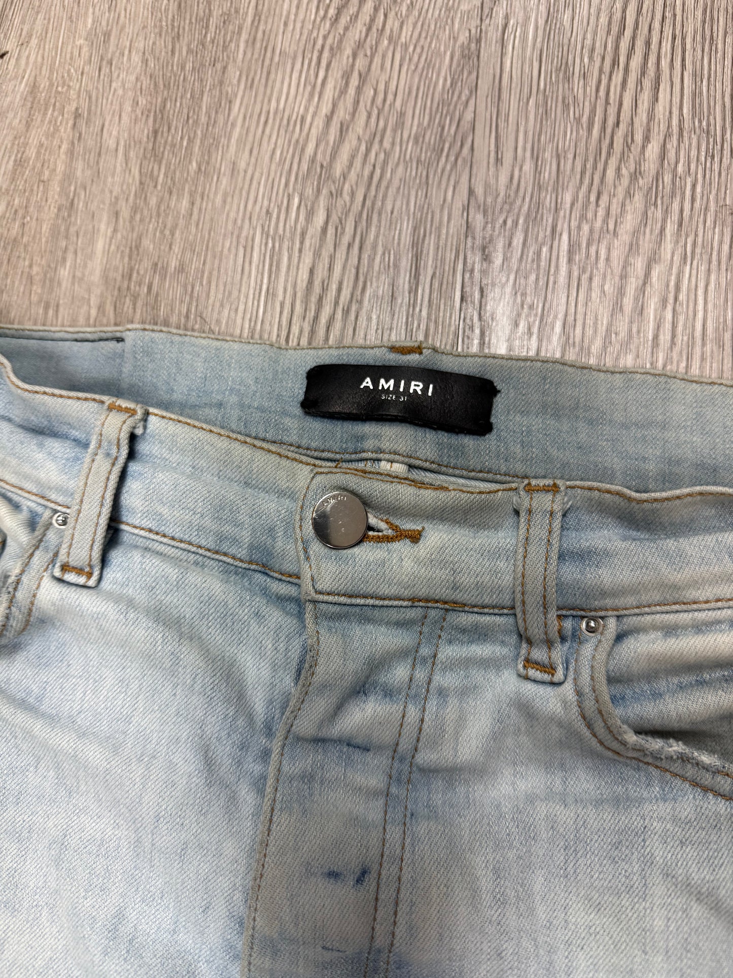 Amiri Lightwash Thrasher Tie Dye Jeans