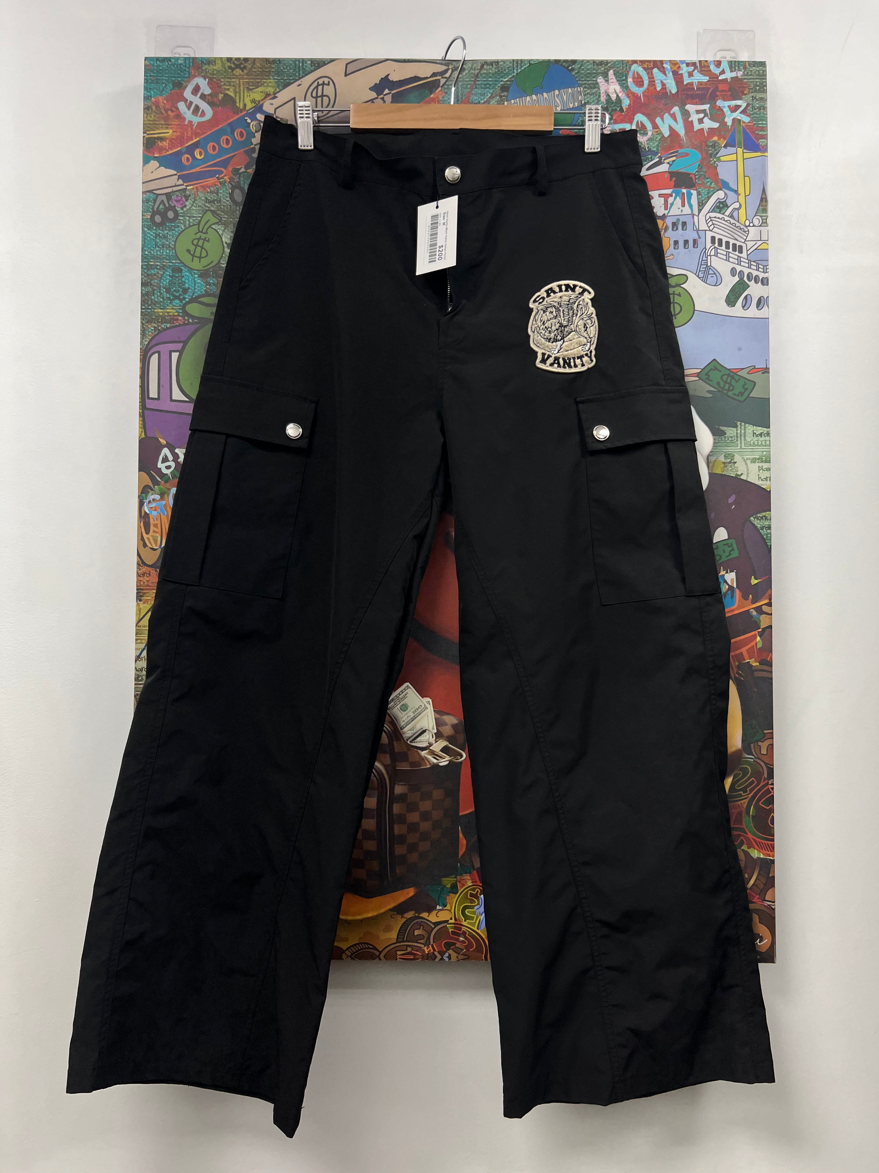Saint Vanity Black Nylon Cargo Pants