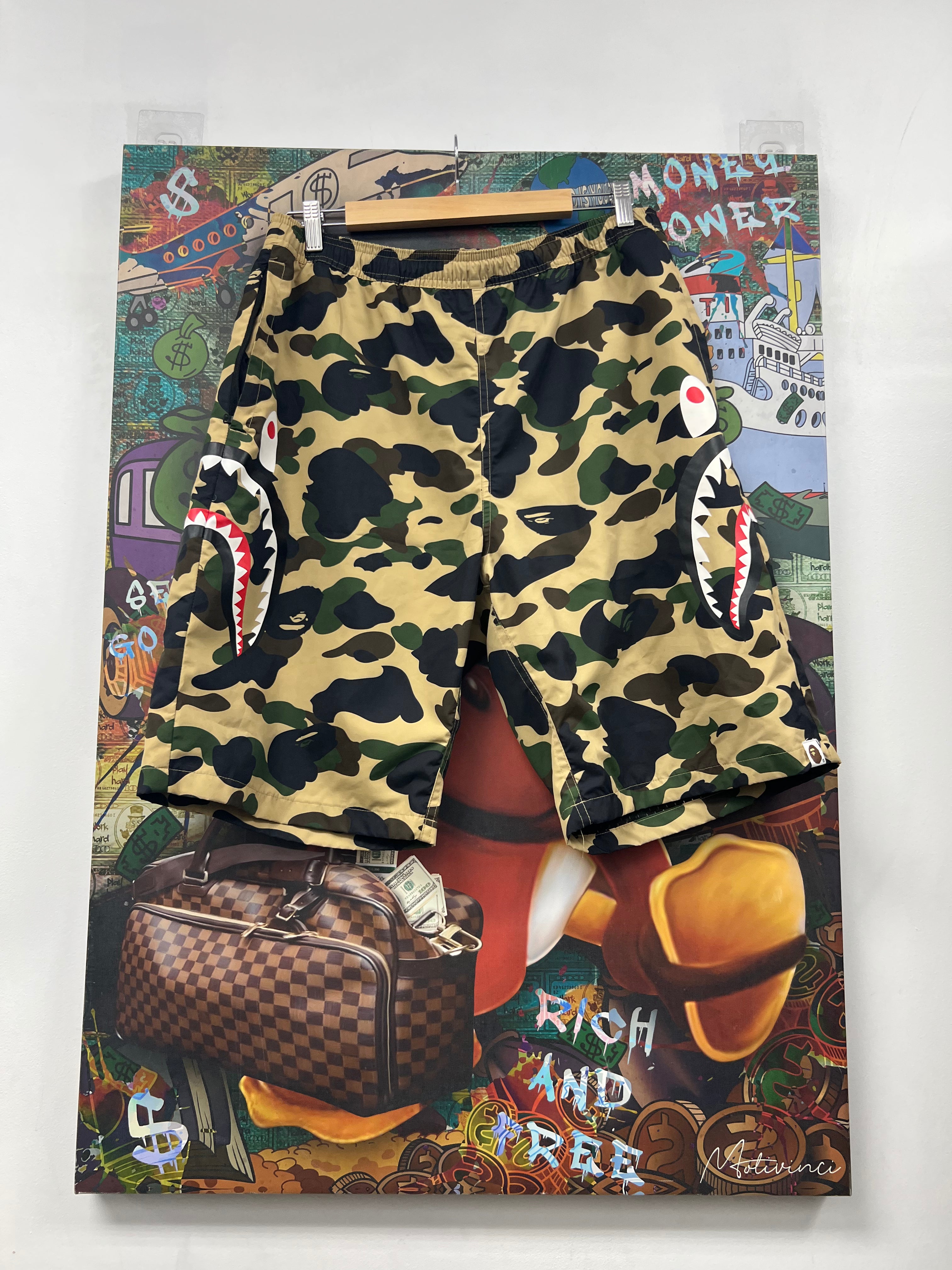 Bape Desert Camo Shark Swim Trunks