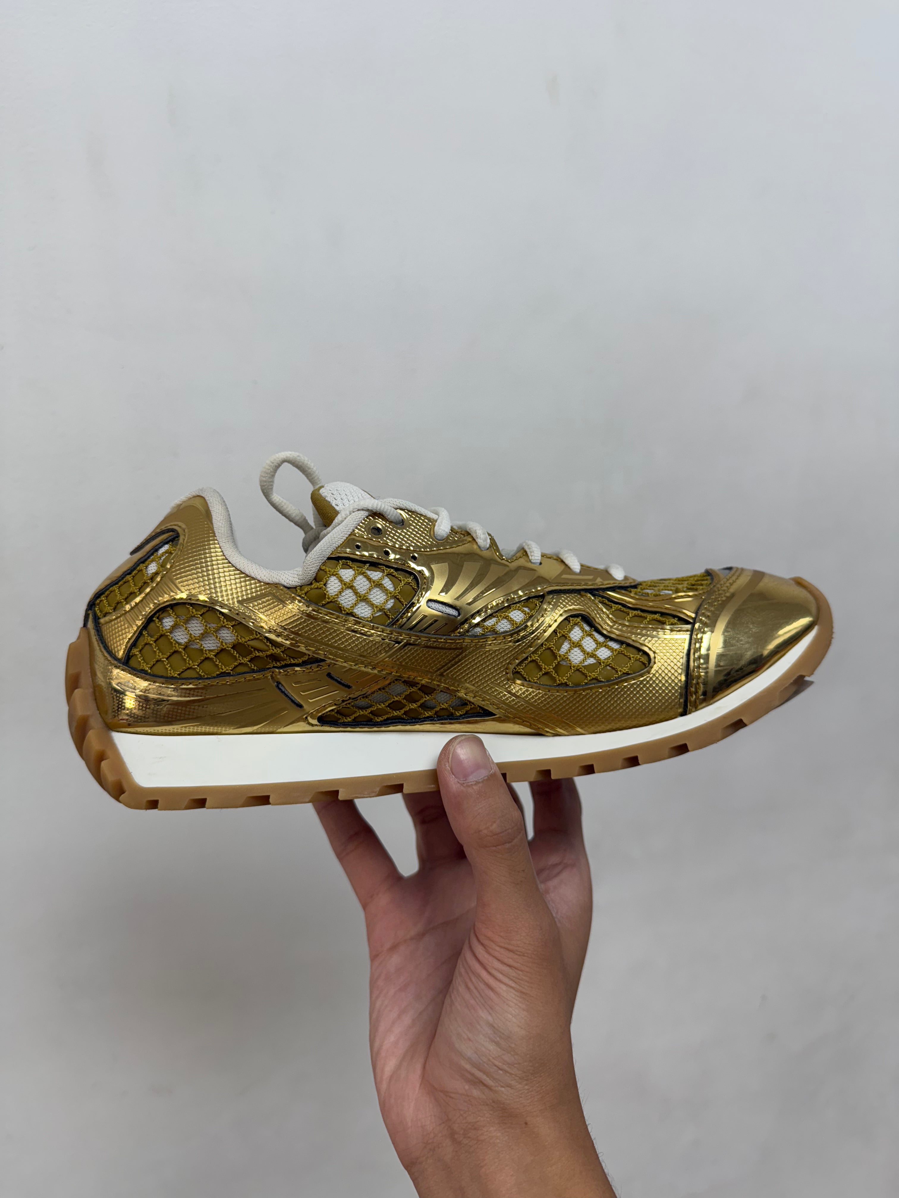 Bottega Veneta Gold Orbits Sneakers