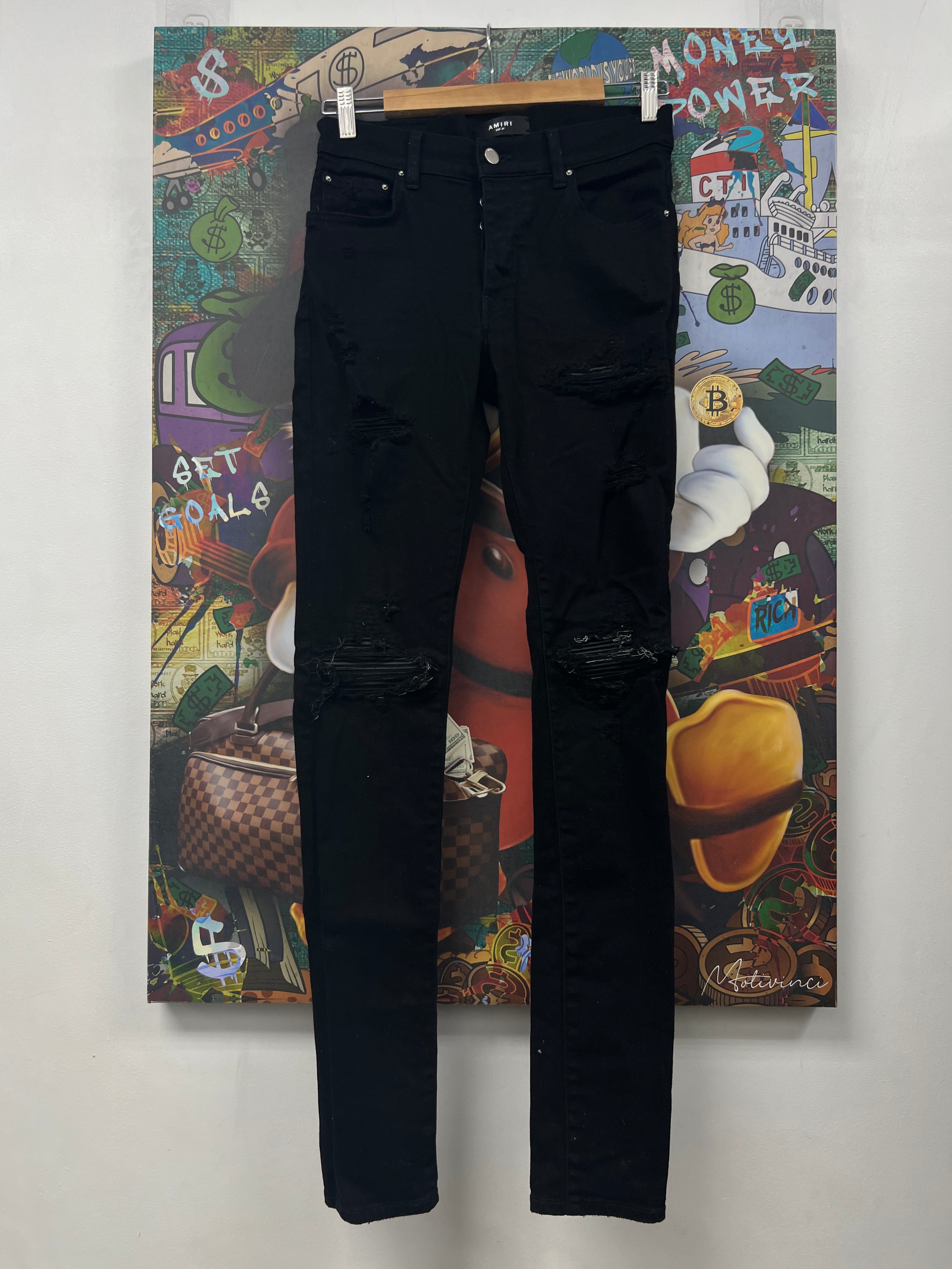 Amiri MX1 Black Black Patch Jeans