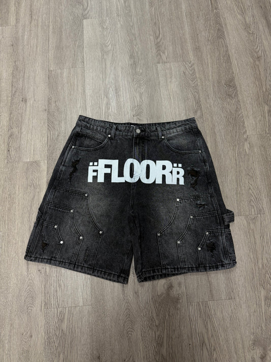 Floor914 Uniform Jean Shorts Black