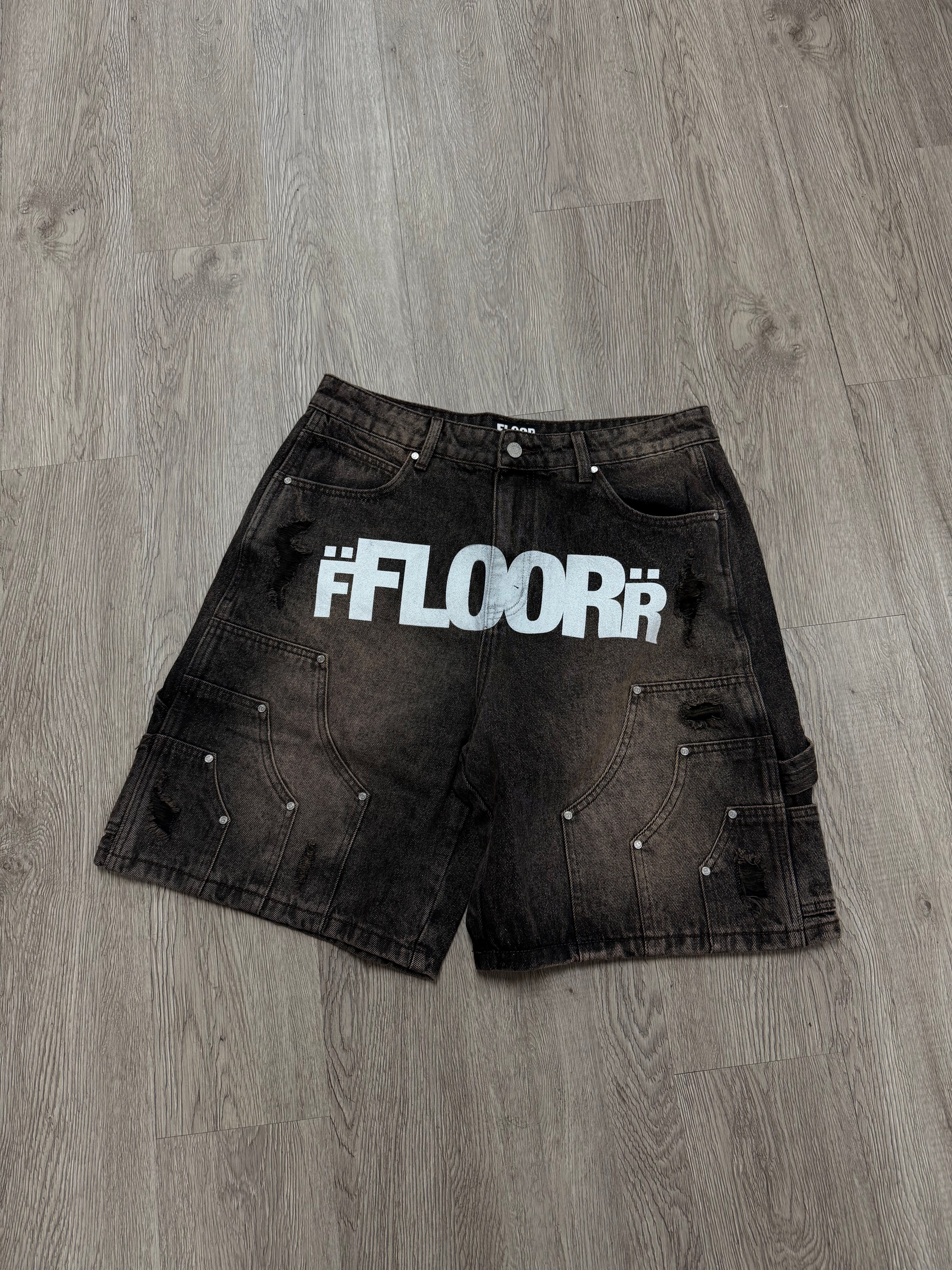 Floor914 Uniform Jean Shorts Brown Wash