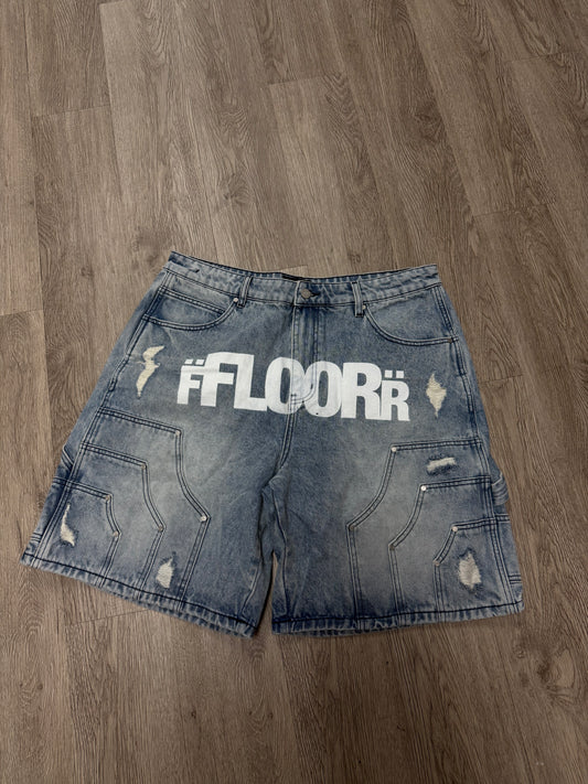 Floor914 Uniform Jean Shorts Light Wash