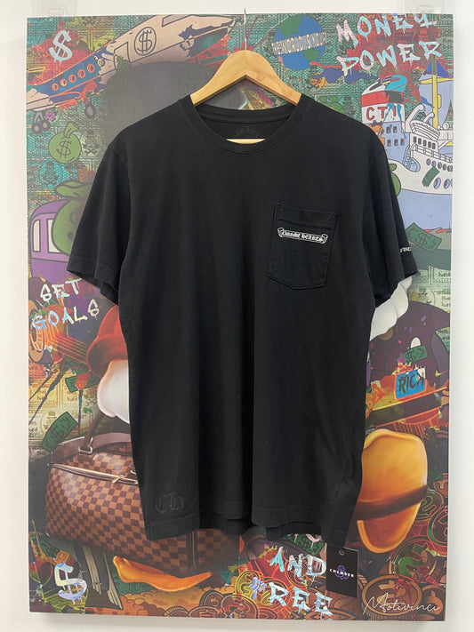 Chrome Hearts Black Scroll Logo Tee