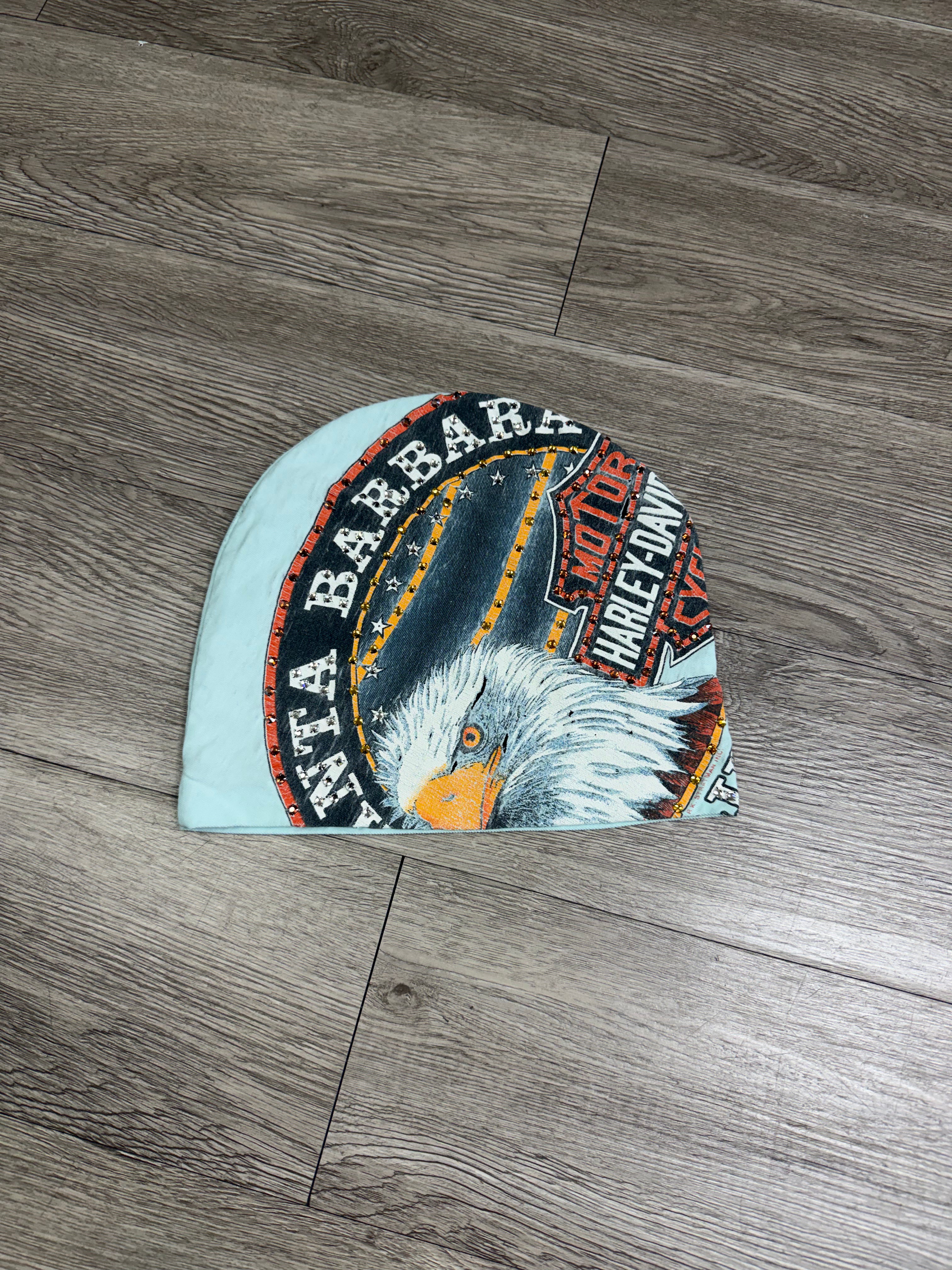 Bossi Baby Blue Harley Davidson Eagle Beanie